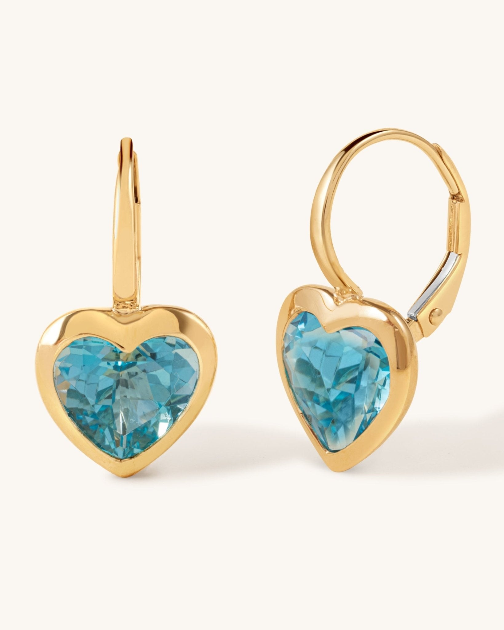 Gemstone Heart Shape Huggies - Sparkle Society