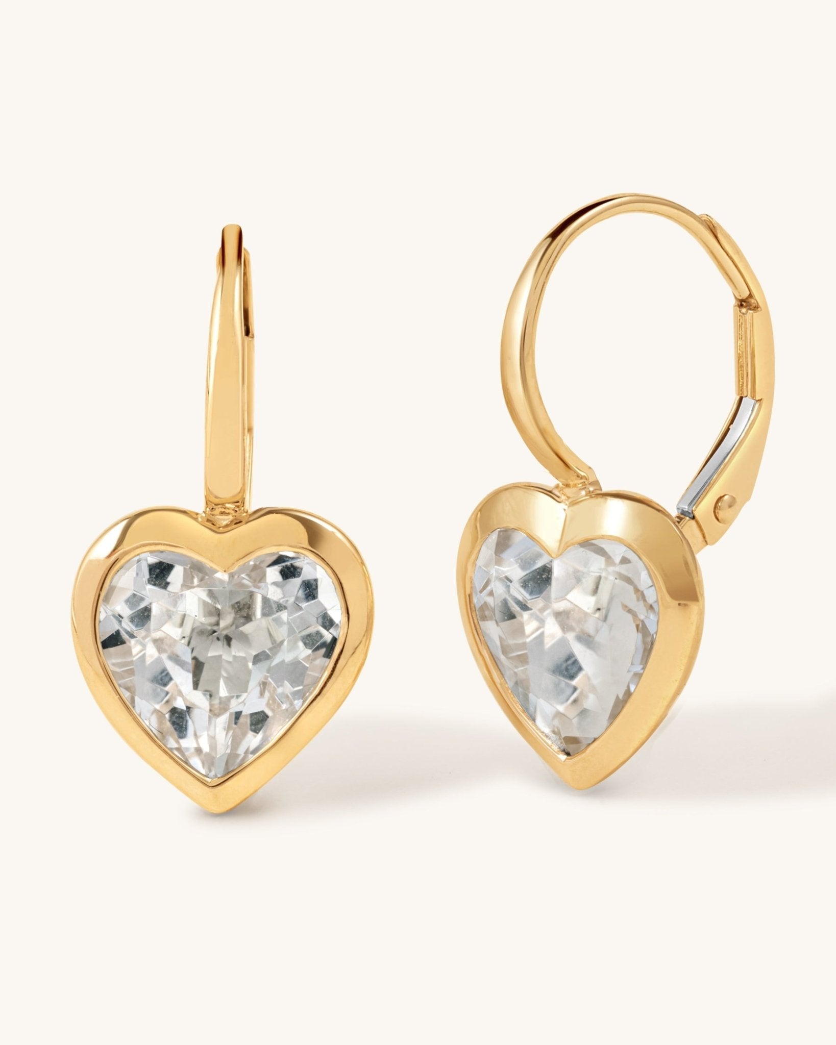 Gemstone Heart Shape Huggies - Sparkle Society