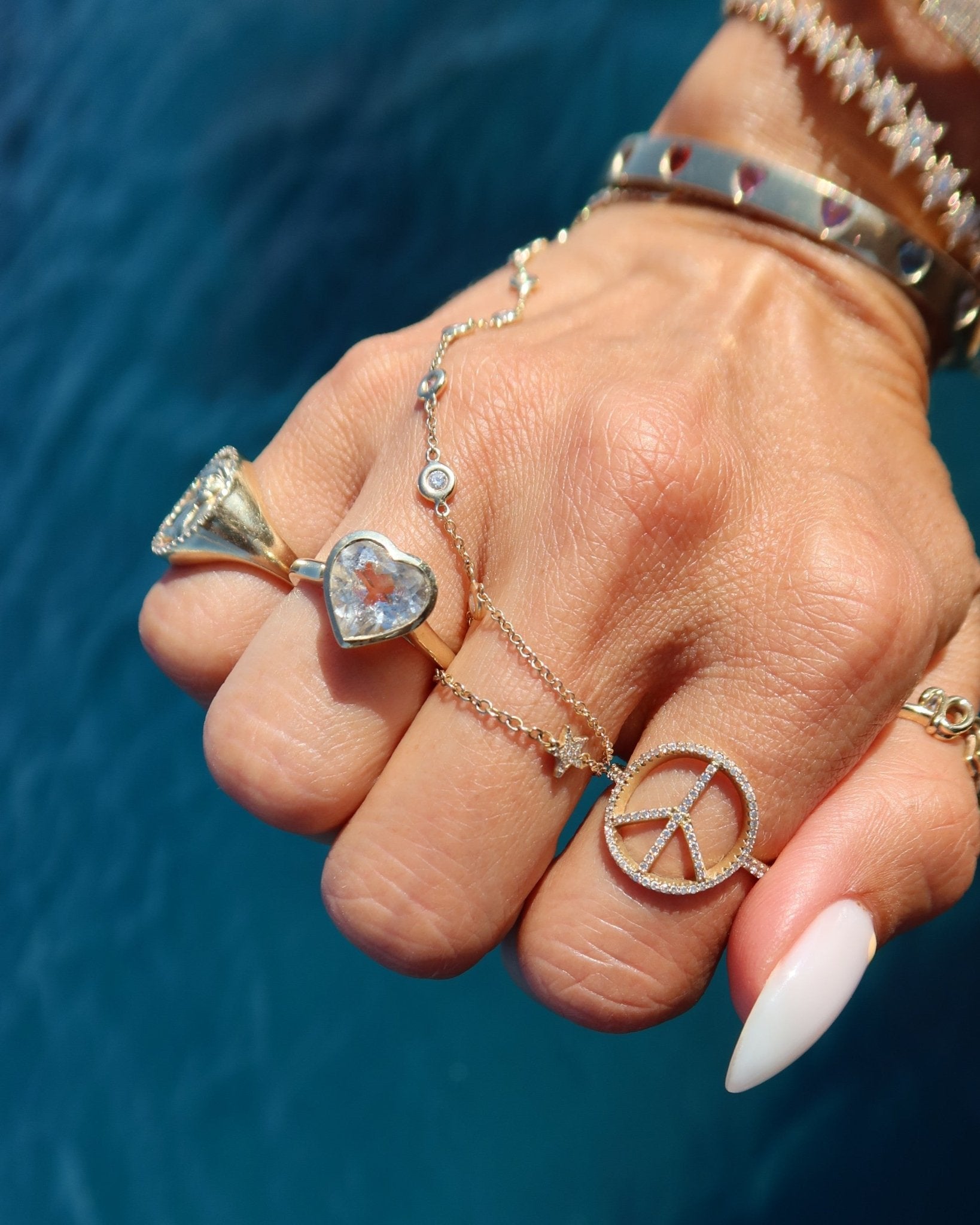 Gemstone Heart Shape Ring - Sparkle Society