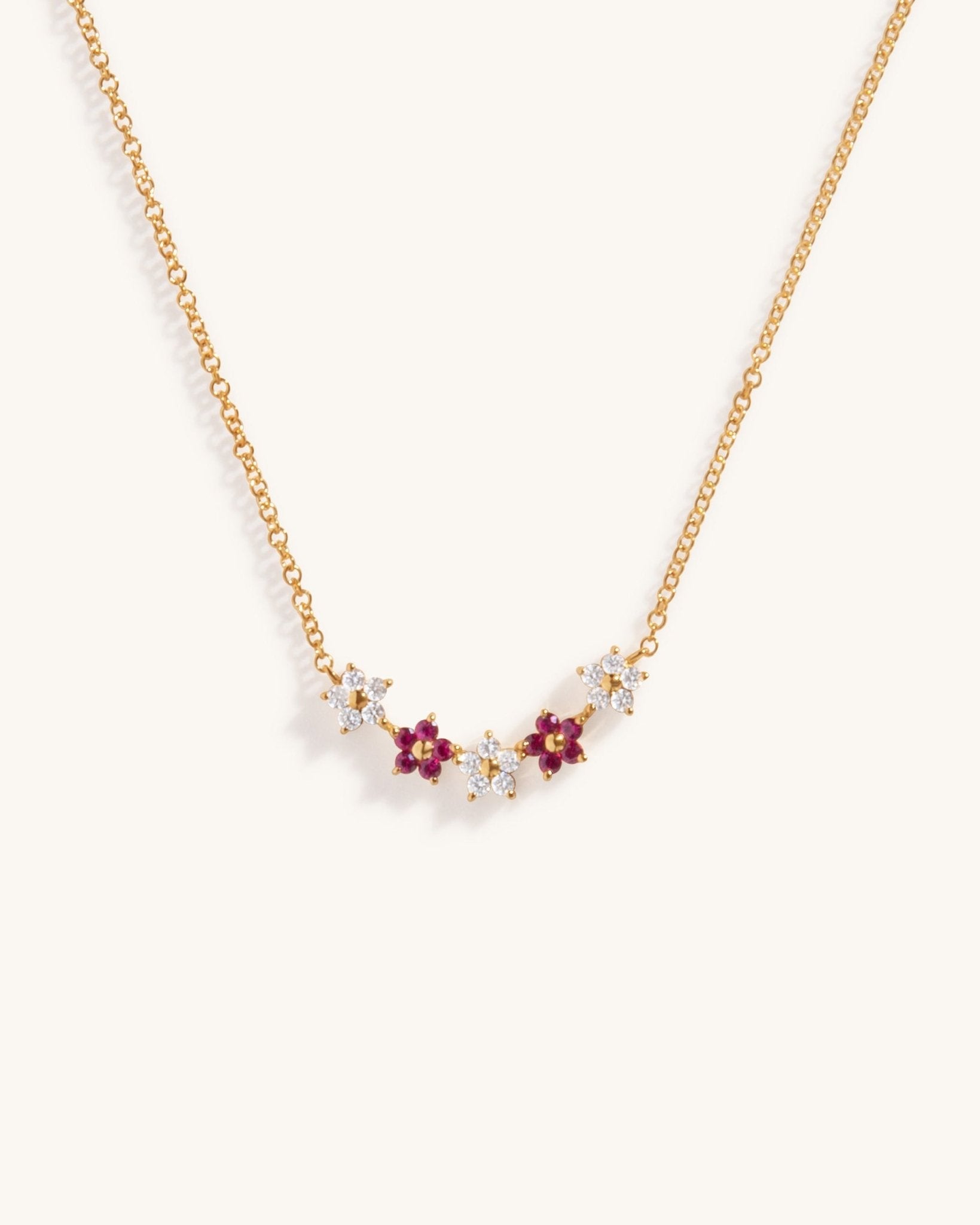 Gemstone Multi Flower Necklace - Sparkle Society