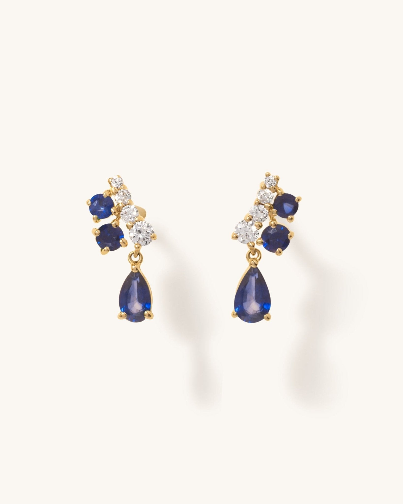 Gemstone Pear And Diamond Studs - Sparkle Society