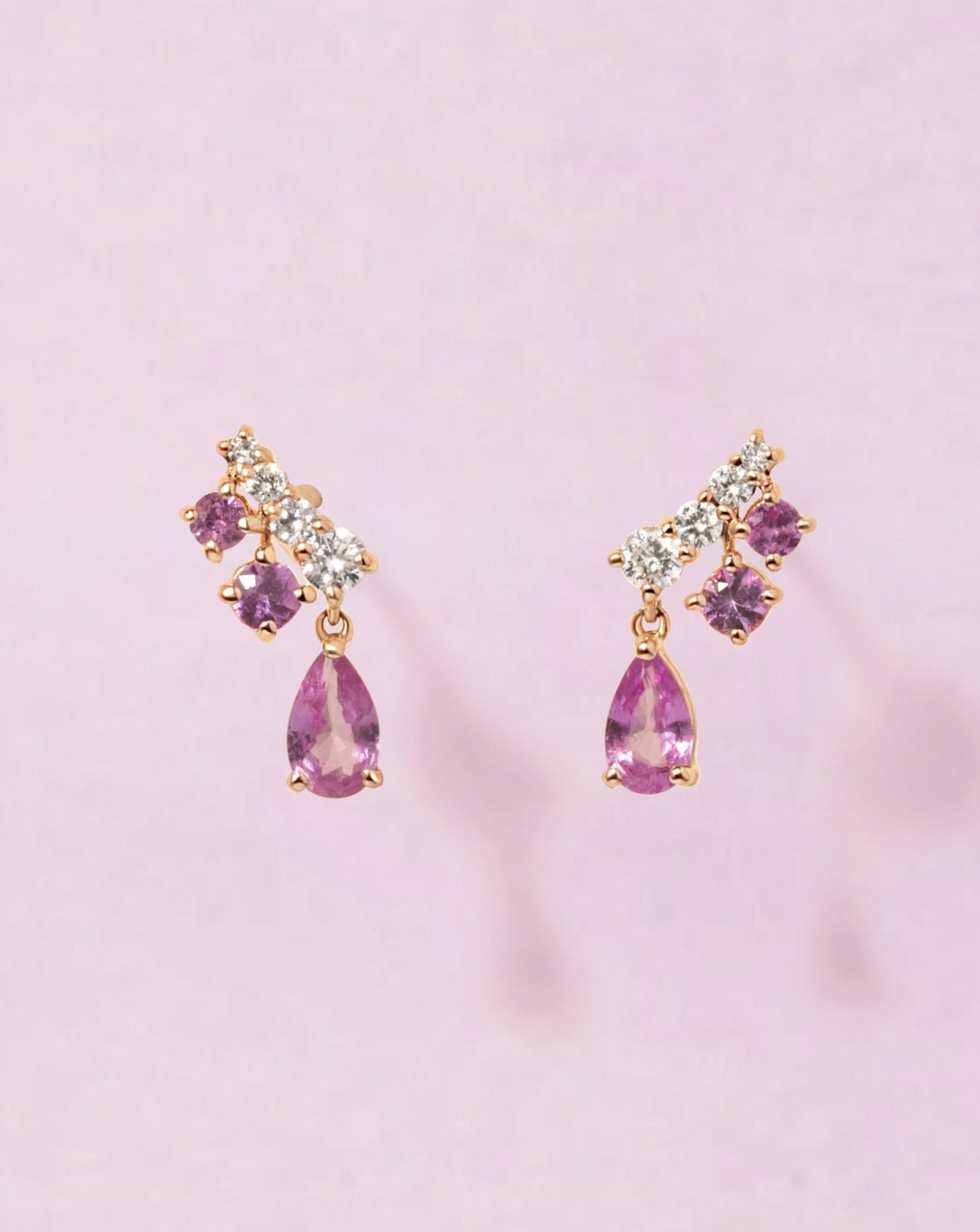 Gemstone Pear And Diamond Studs - Sparkle Society