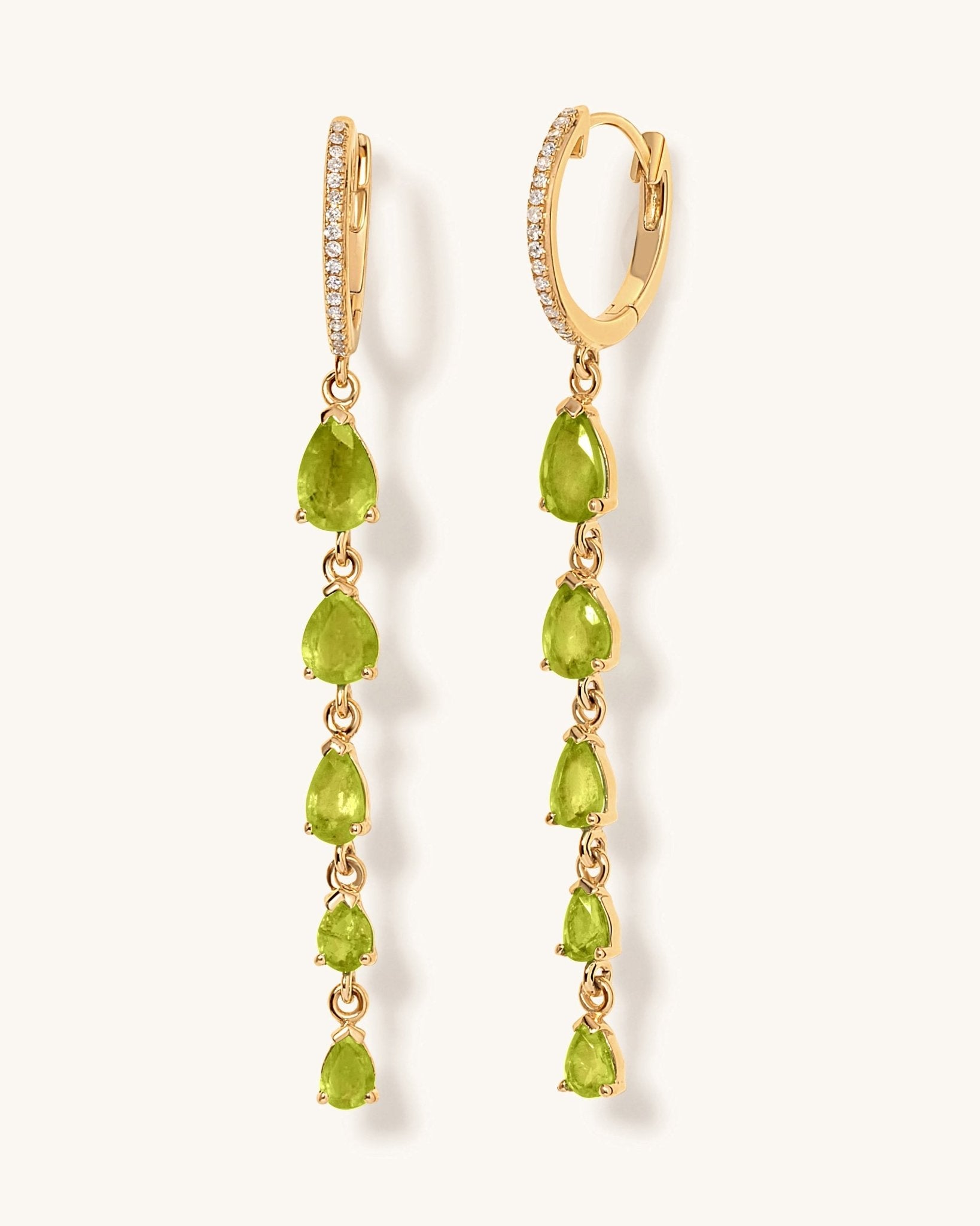 Gemstone Pear Drop Huggies - Sparkle Society