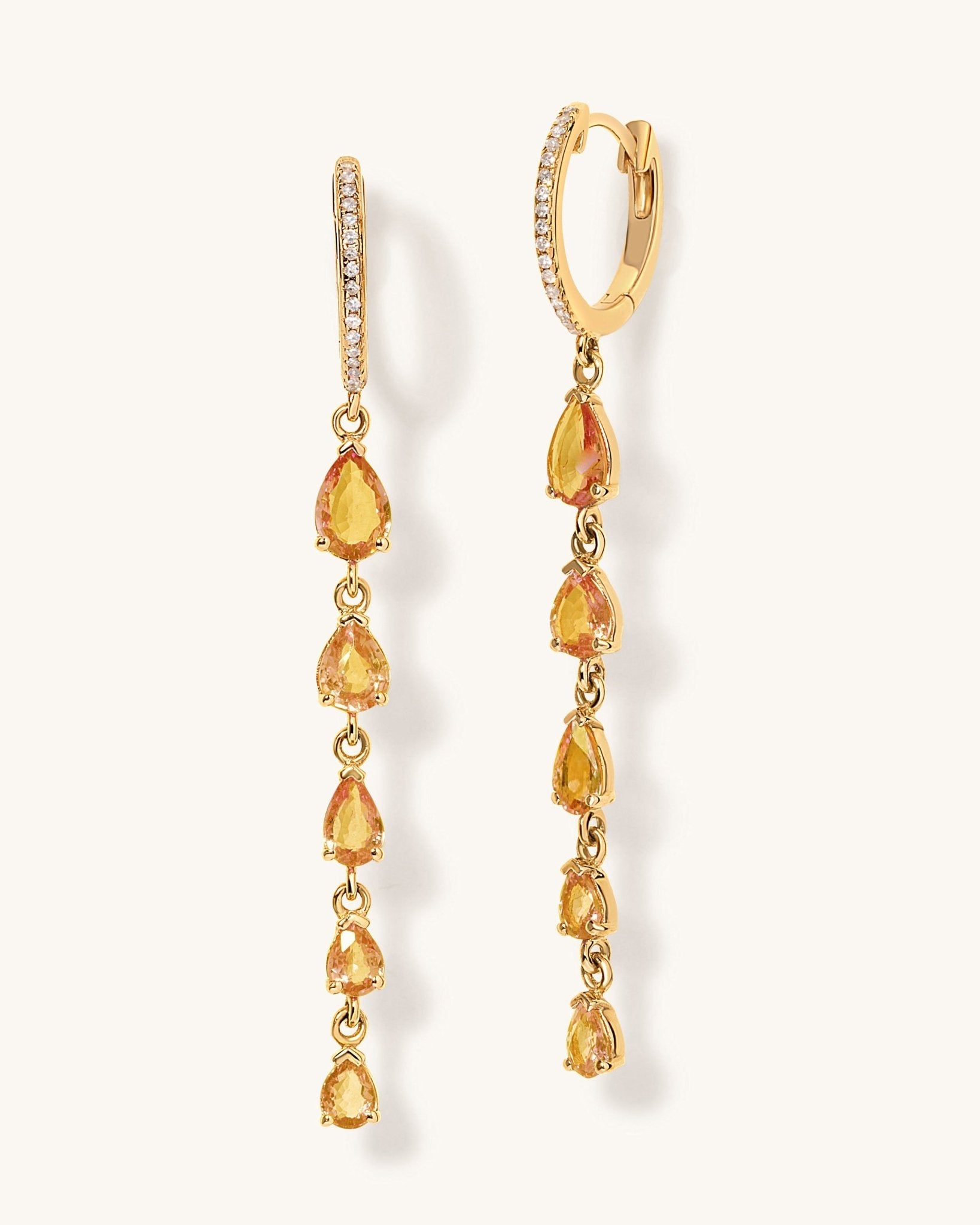 Gemstone Pear Drop Huggies - Sparkle Society