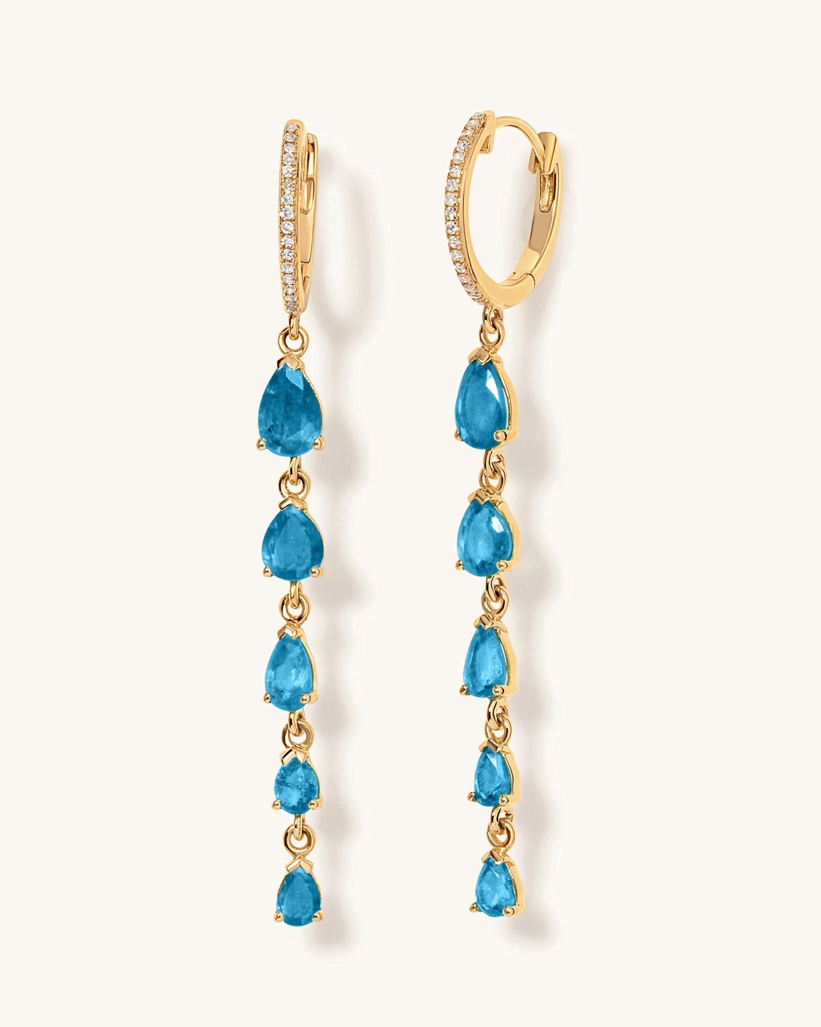 Gemstone Pear Drop Huggies - Sparkle Society