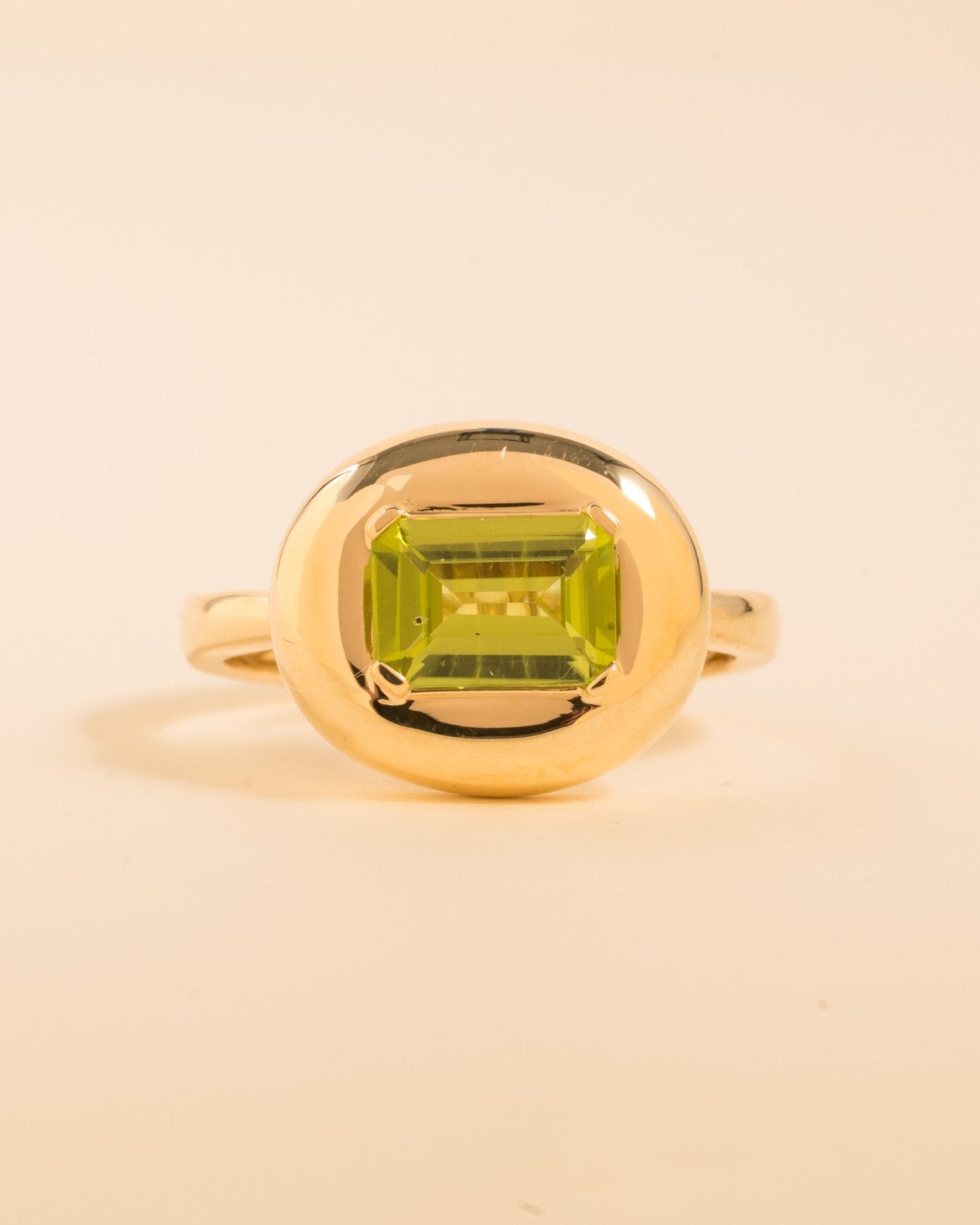 Gemstone Puffed Gold Dome Ring - Sparkle Society