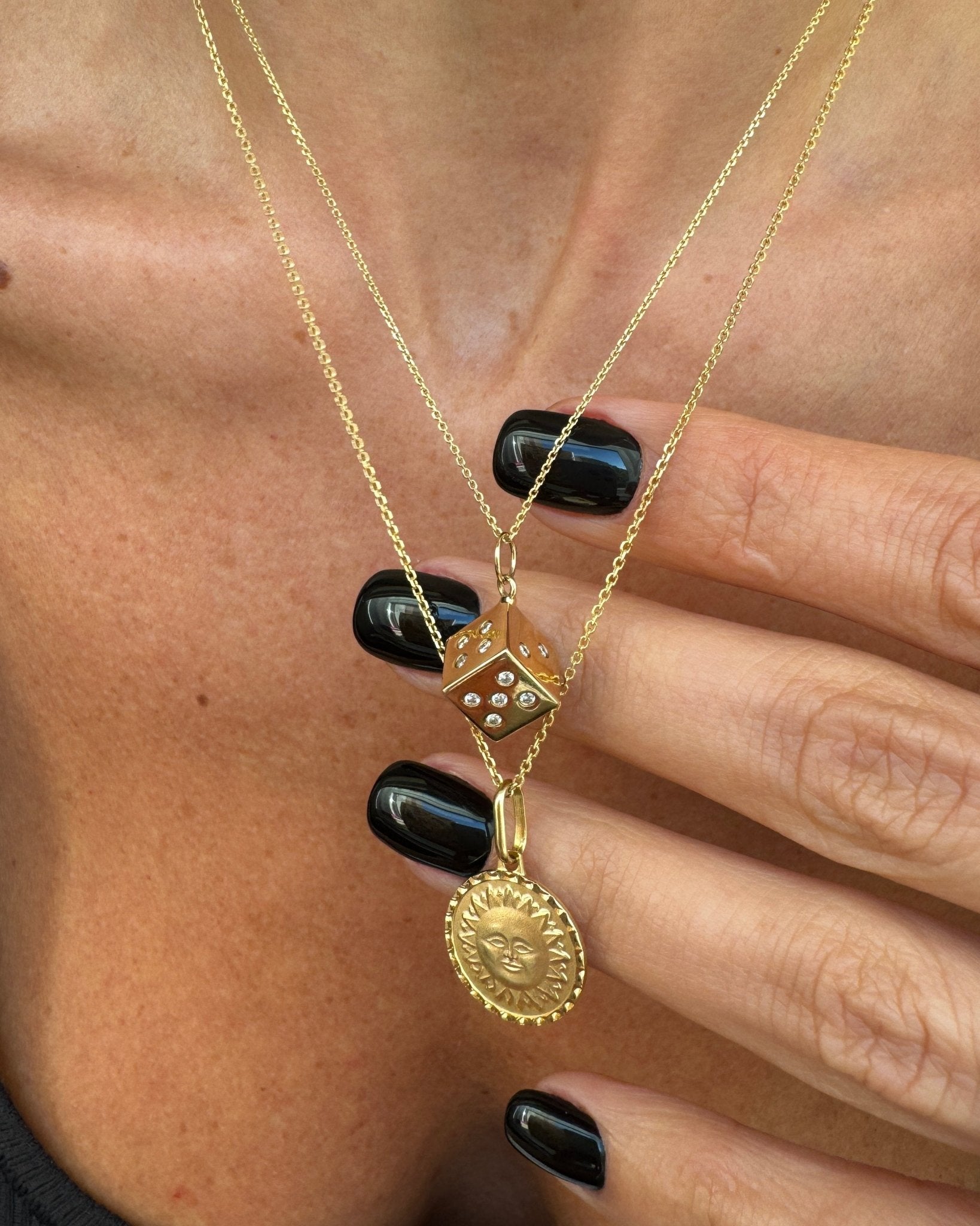 Gold and Diamond Dice Charm - Sparkle Society