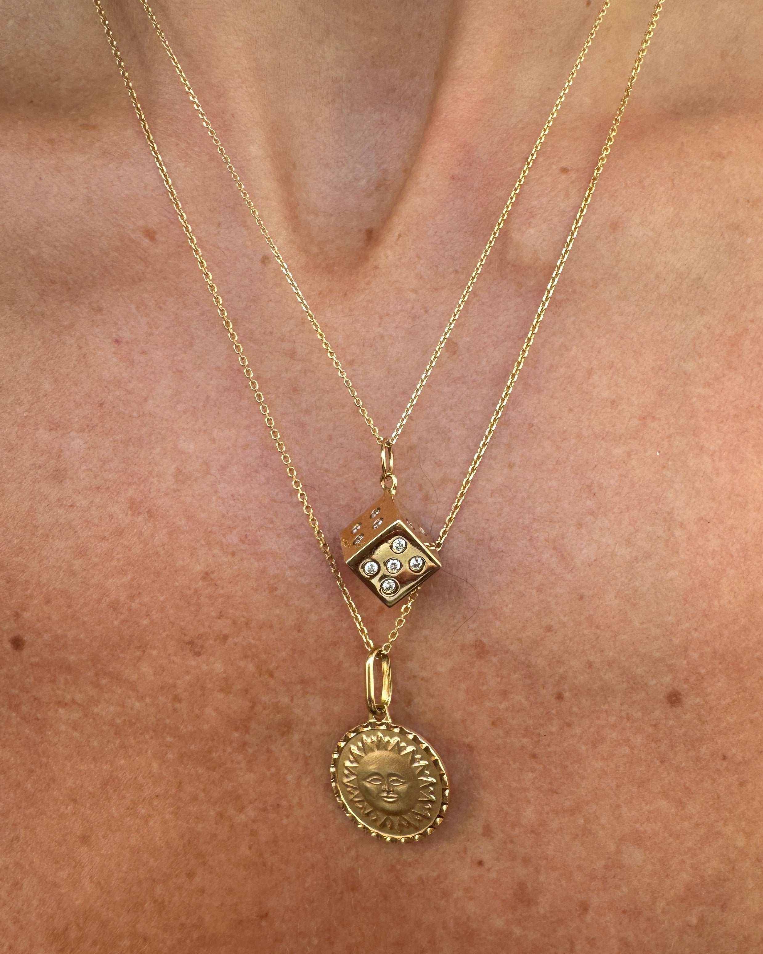 Gold and Diamond Dice Charm - Sparkle Society