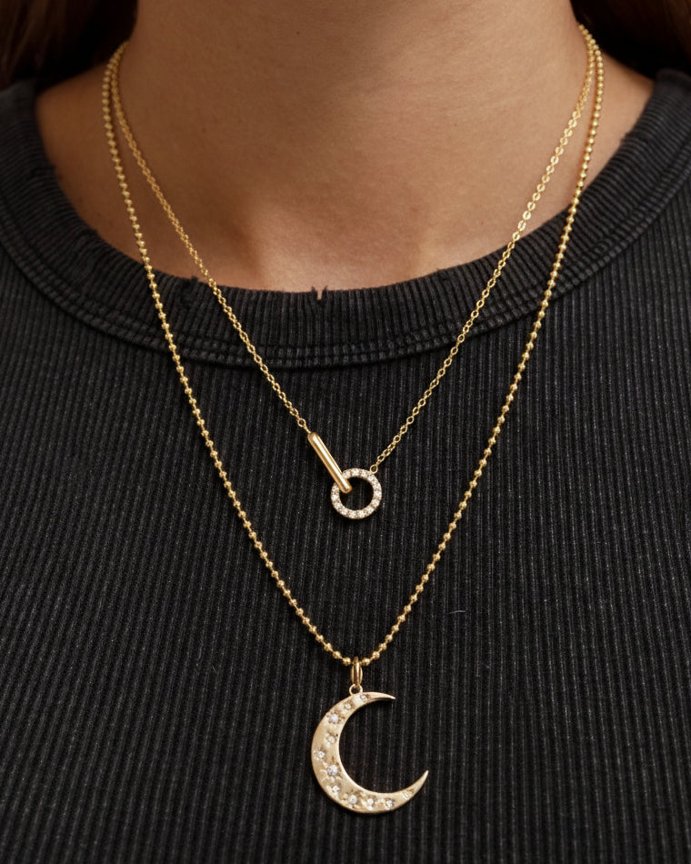 Gold and Diamond Double Connector Necklace - Sparkle Society