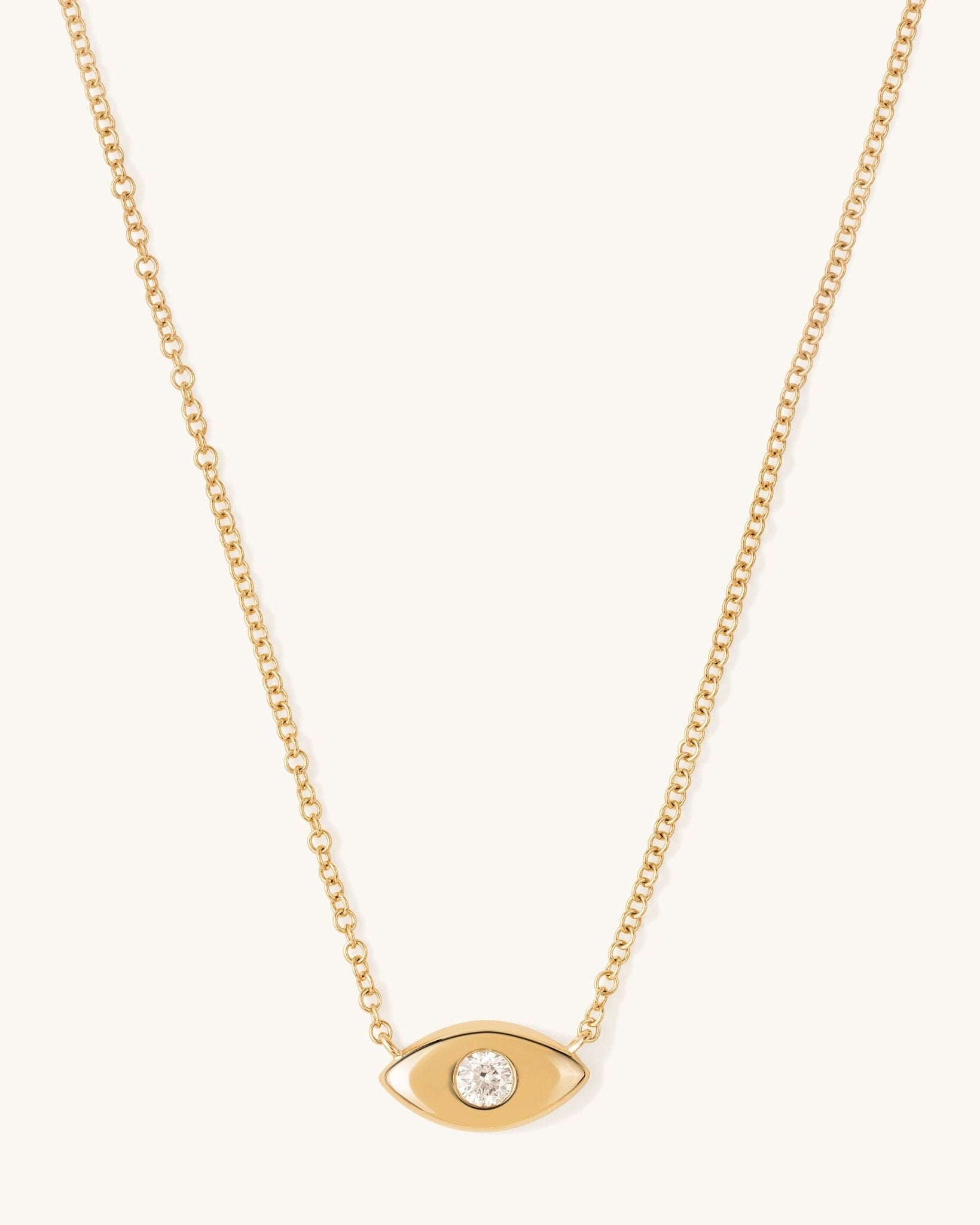 Gold And Diamond Evil Eye Necklace - Sparkle Society