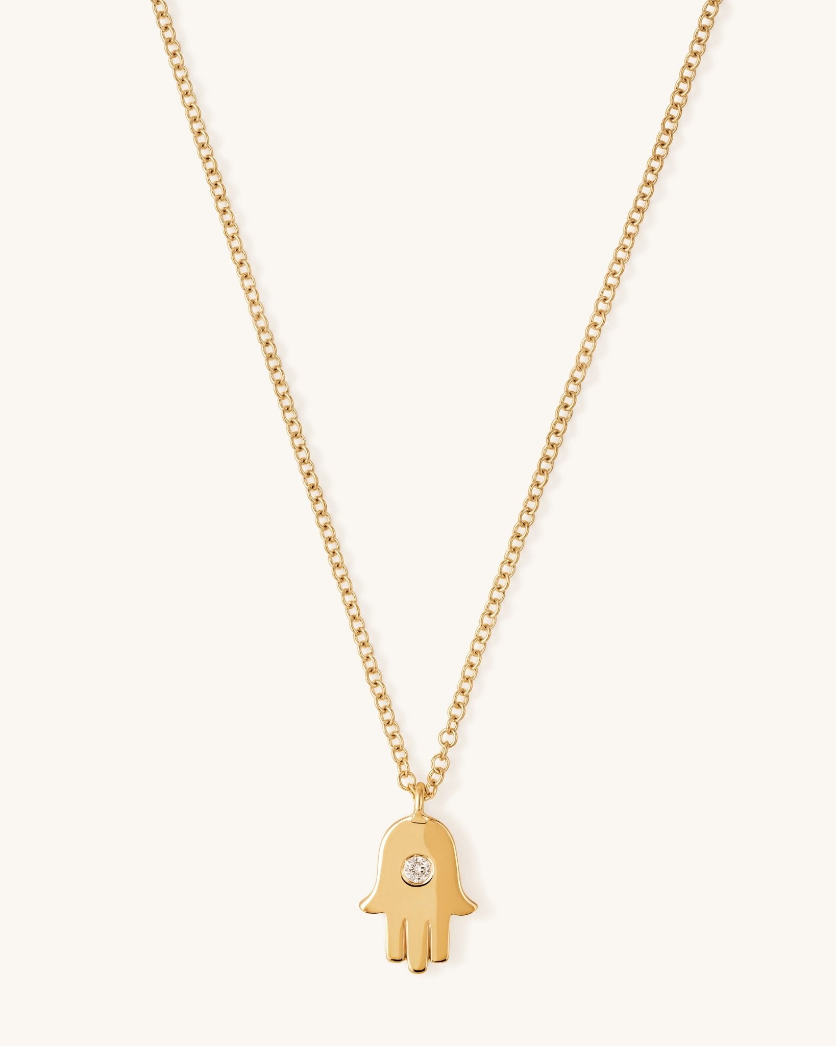 Gold And Diamond Hamsa Necklace - Sparkle Society