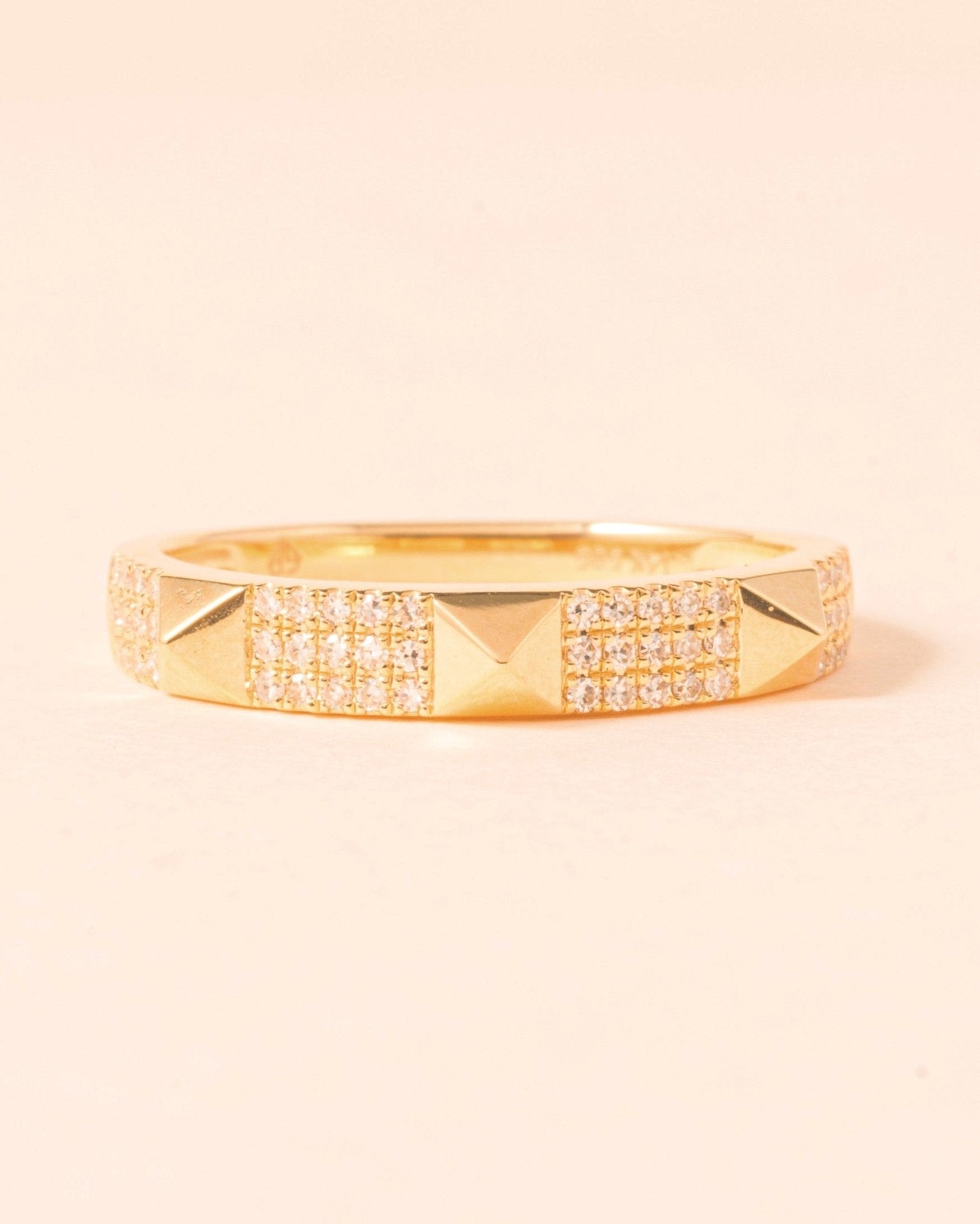 Gold and Diamond Spike Ring - Sparkle Society