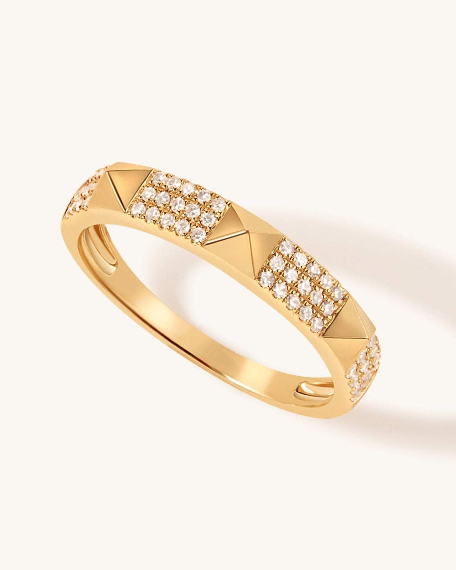 Gold and Diamond Spike Ring - Sparkle Society