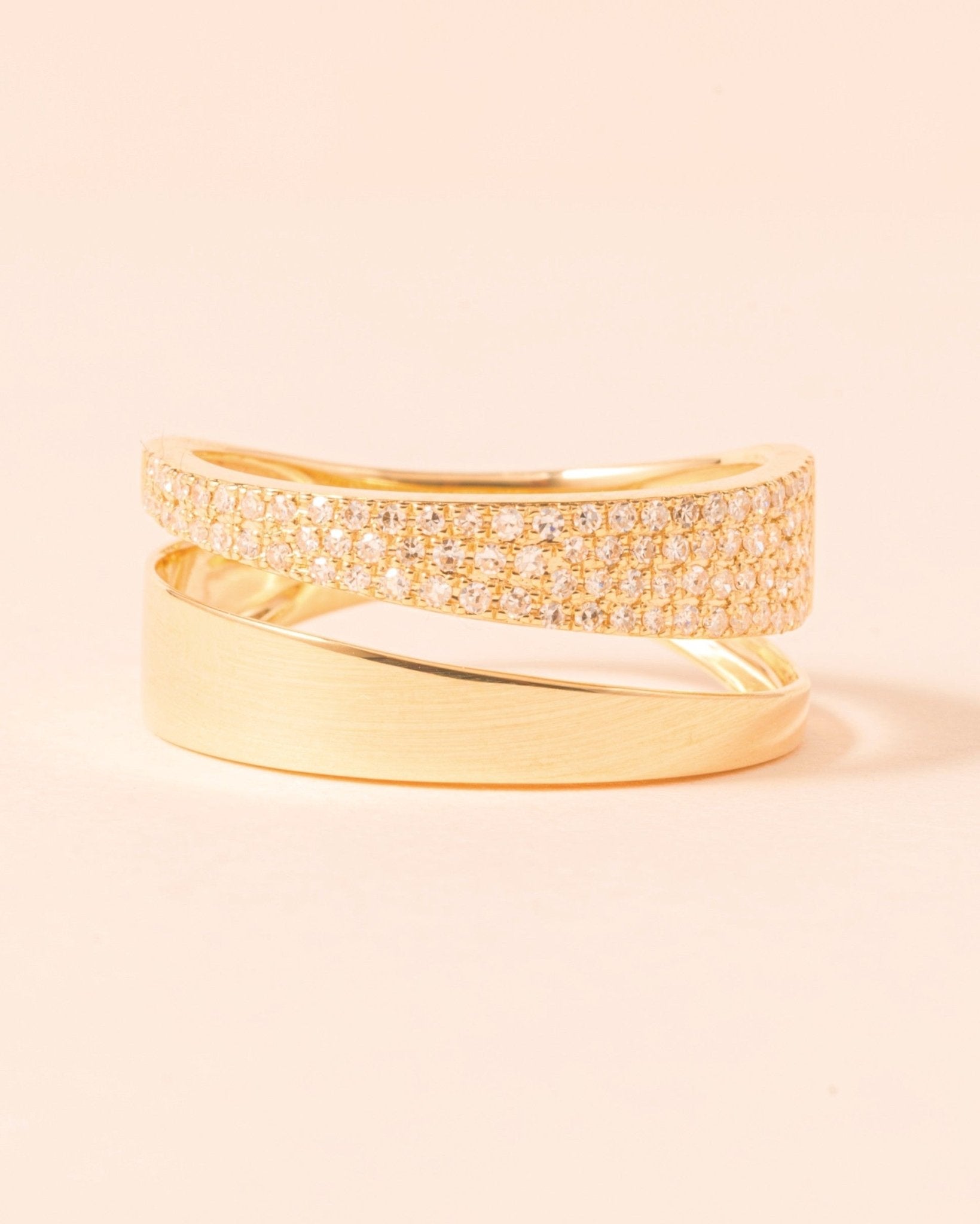Gold and Diamond Split Ring - Sparkle Society
