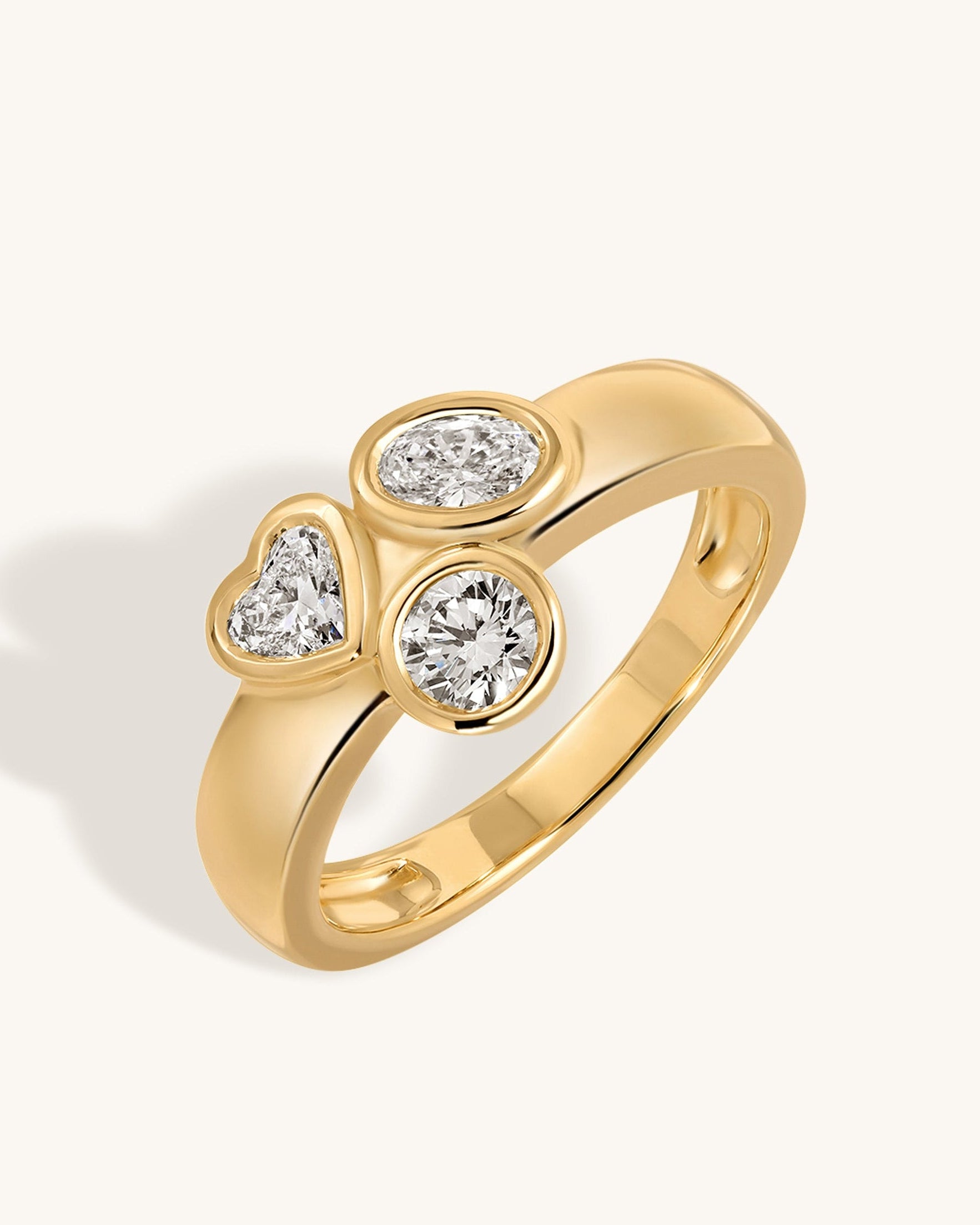 Heart Oval Round Shape Diamond Ring - Sparkle Society