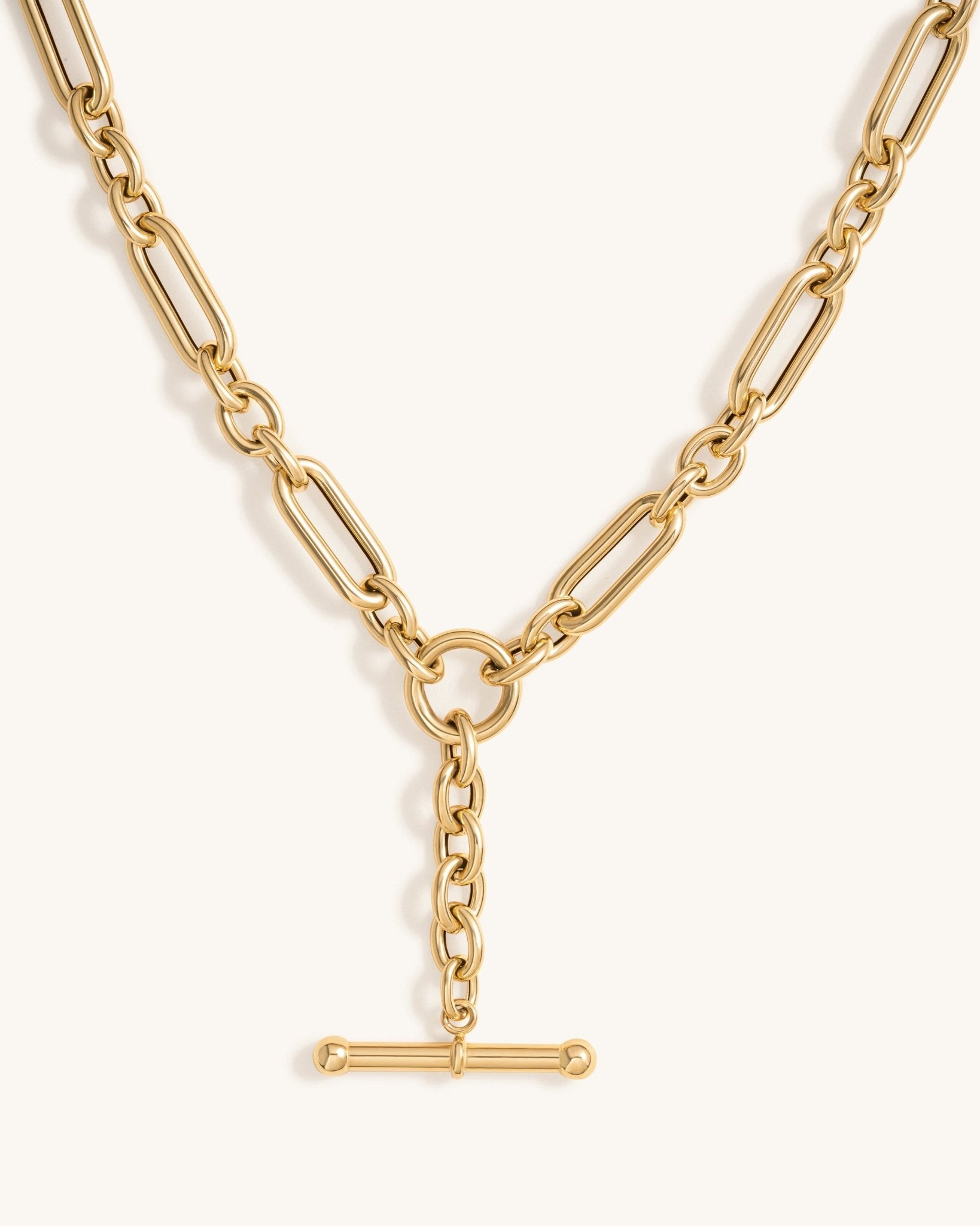 Hollow Gold Figaro Lariat Necklace - Sparkle Society