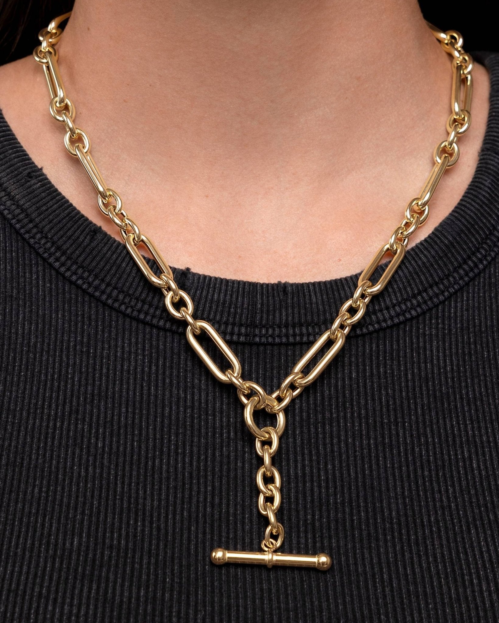 Hollow Gold Figaro Lariat Necklace - Sparkle Society