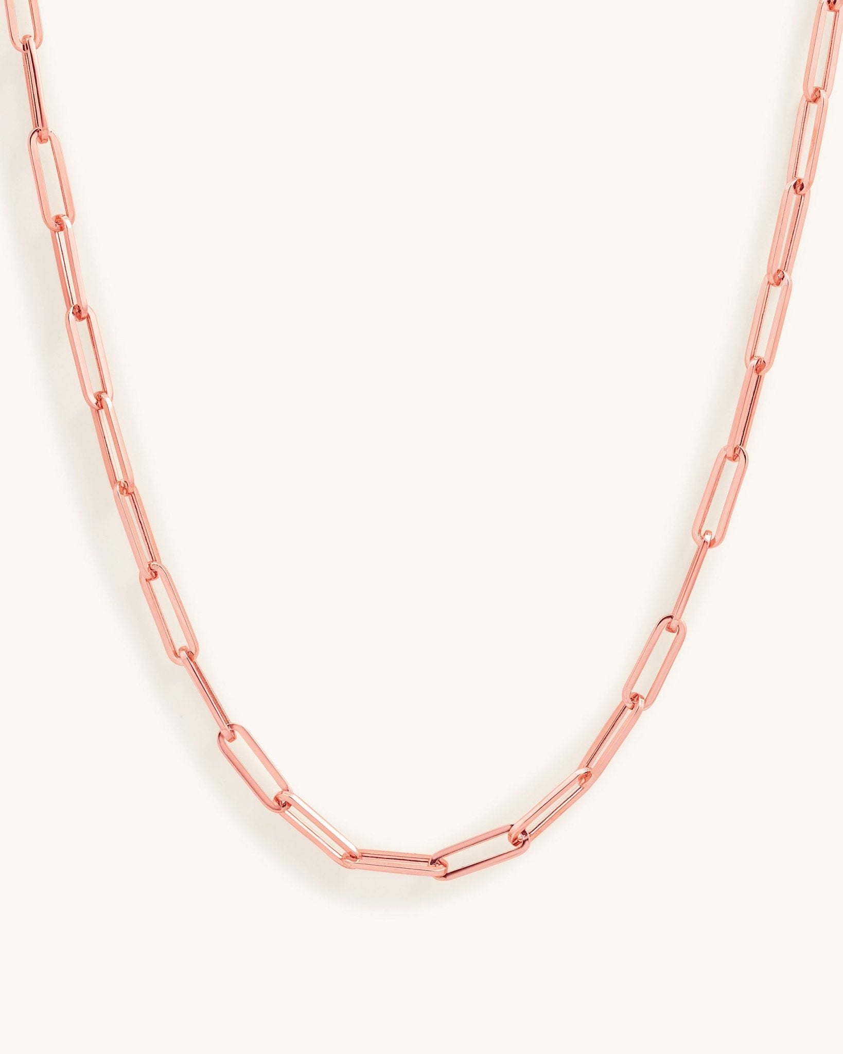 Hollow Gold Paper Clip Necklace - Sparkle Society