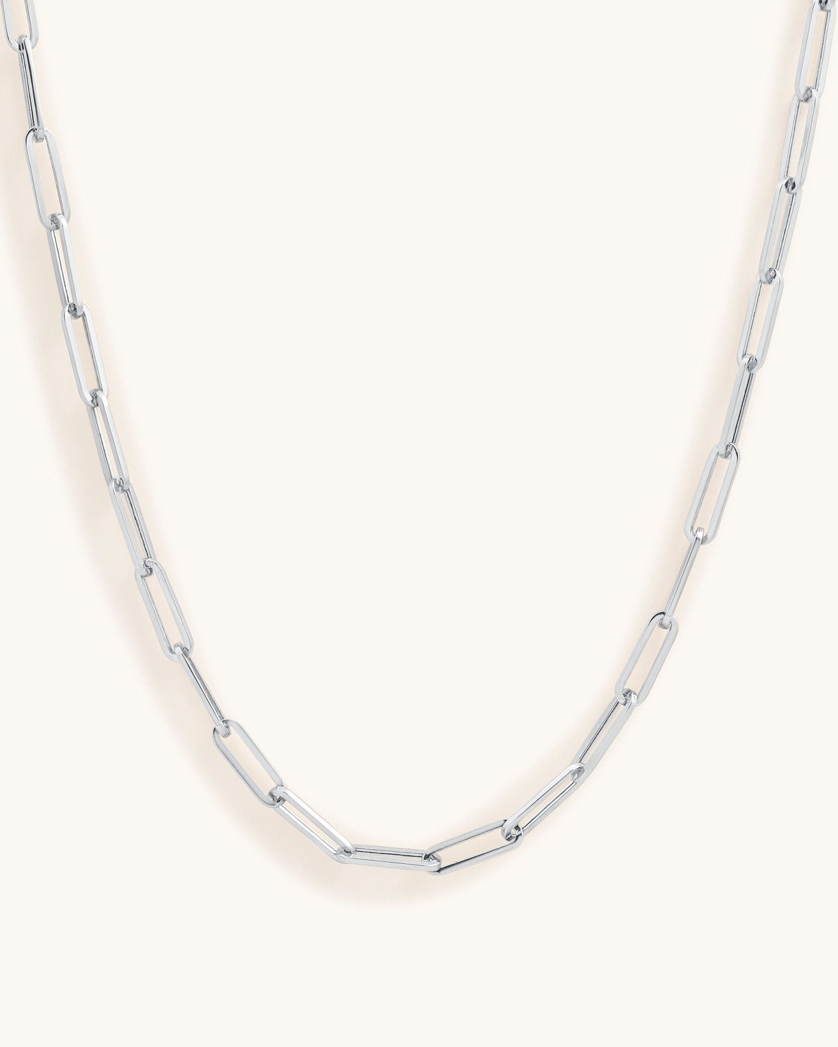 Hollow Gold Paper Clip Necklace - Sparkle Society