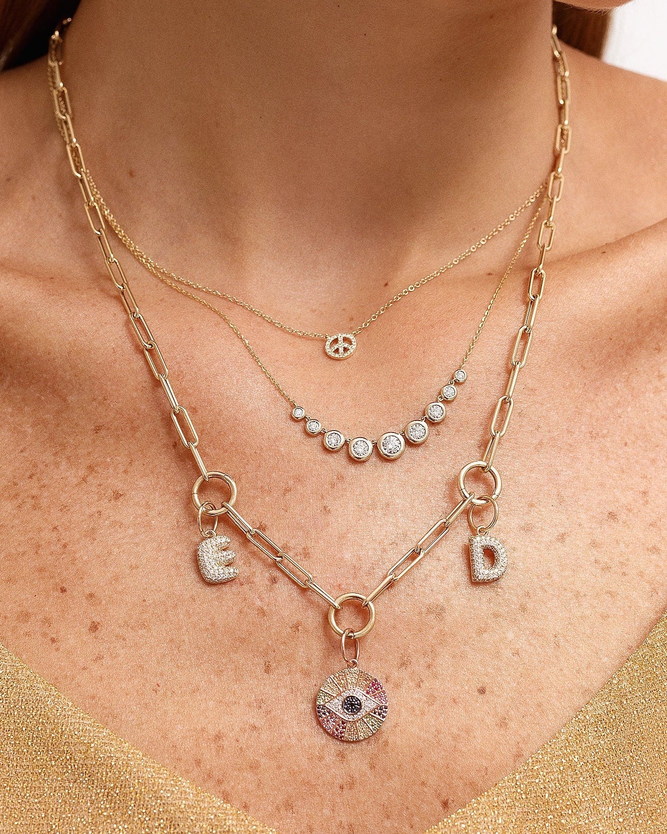 Illusion Diamond 9 Graduated Bezel Necklace - Sparkle Society