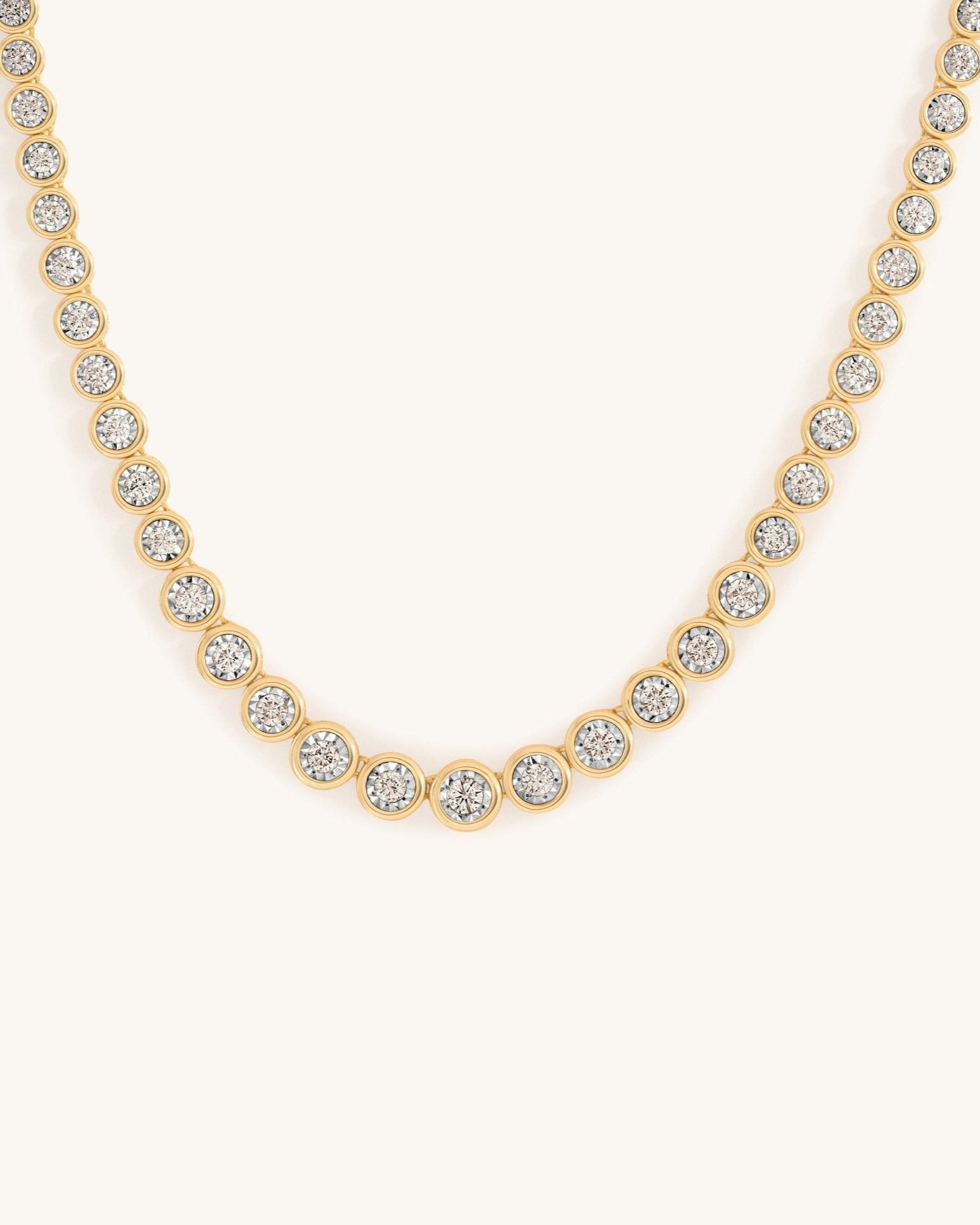 Illusion Diamond Graduated Bezel Tennis Necklace - Sparkle Society