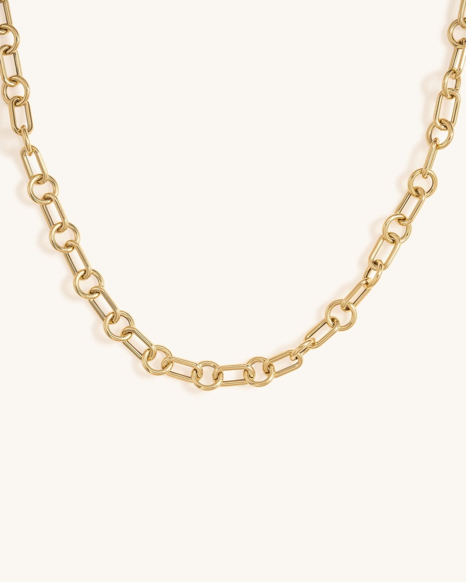 Interlocked Round and Oval Link Necklace - Sparkle Society