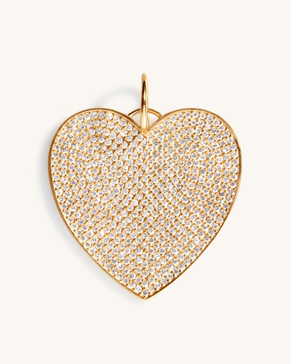 Jumbo Pave Diamond Heart Necklace Charm - Sparkle Society