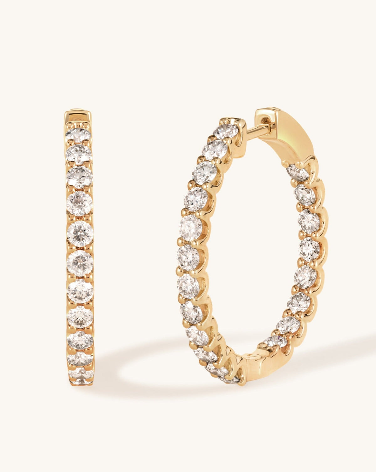 Large Diamond Inside Out Hoop | Sparkle Society