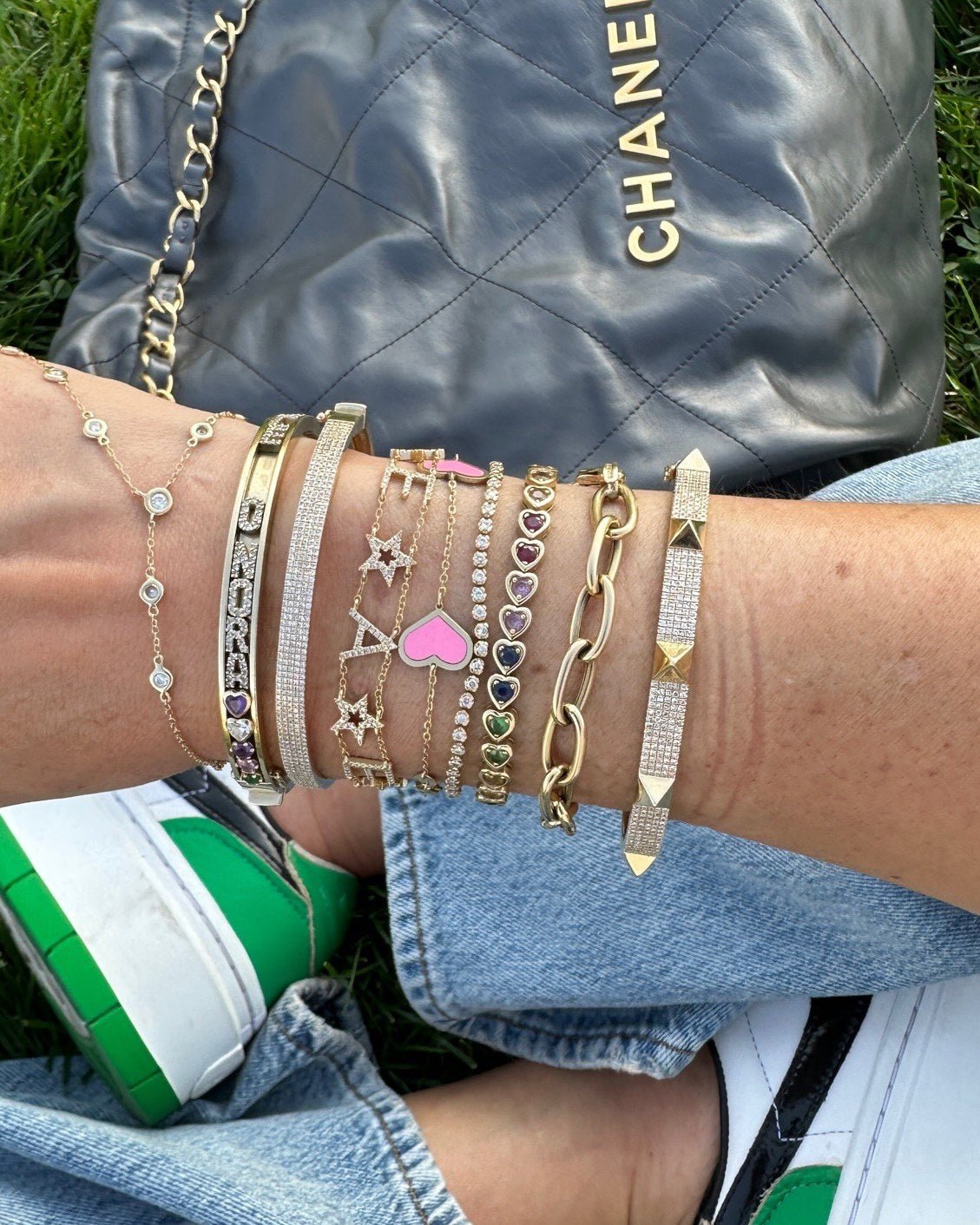 Large Diamond Spike Bangle - Sparkle Society