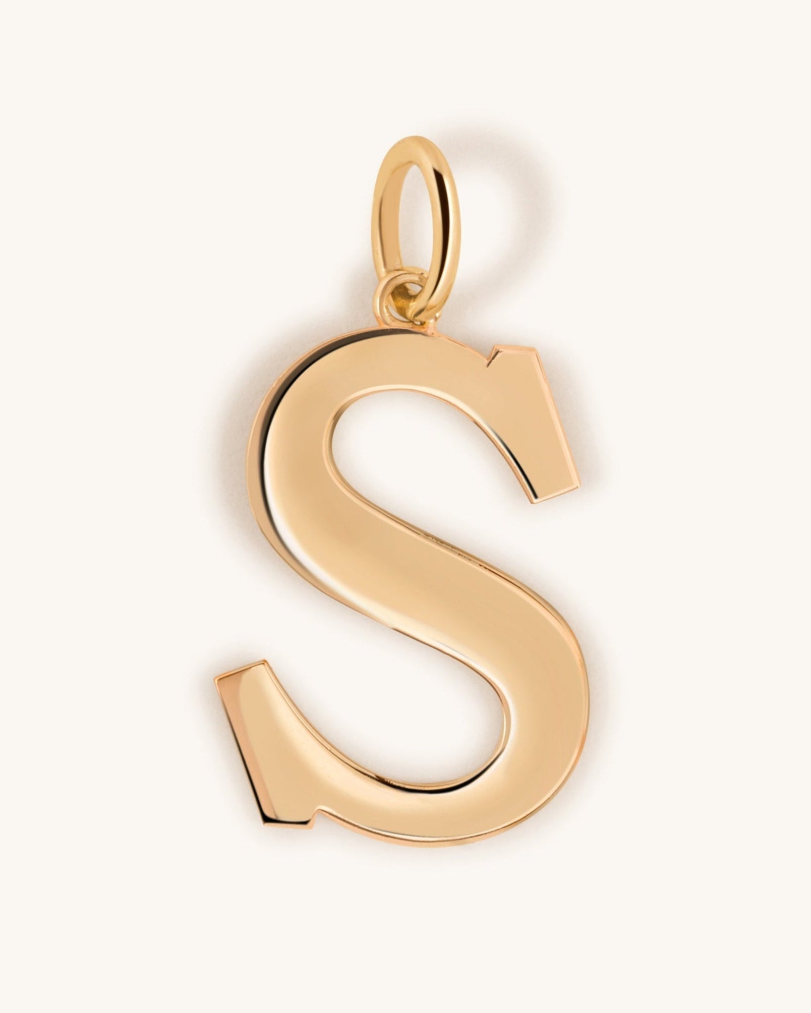 Large Solid Gold Block Initial Charm - Sparkle Society
