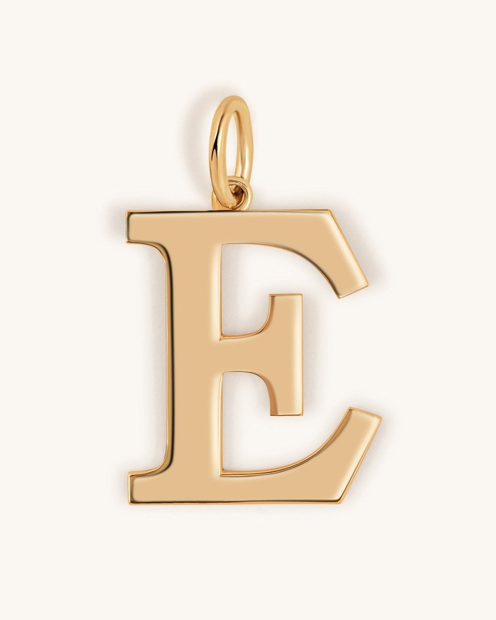 Large Solid Gold Block Initial Charm - Sparkle Society