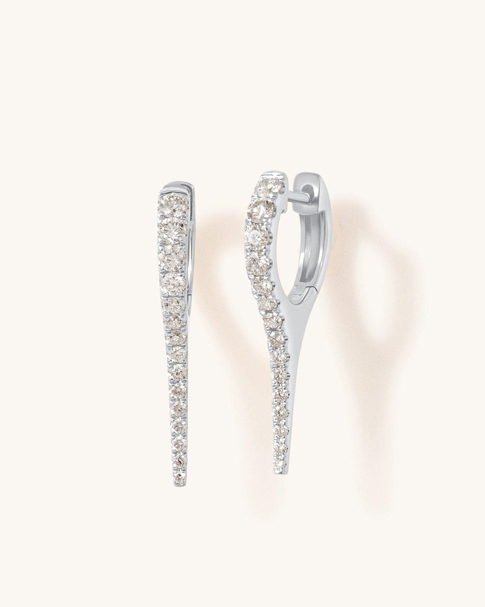 Long Diamond Spike Drop Huggies - Sparkle Society