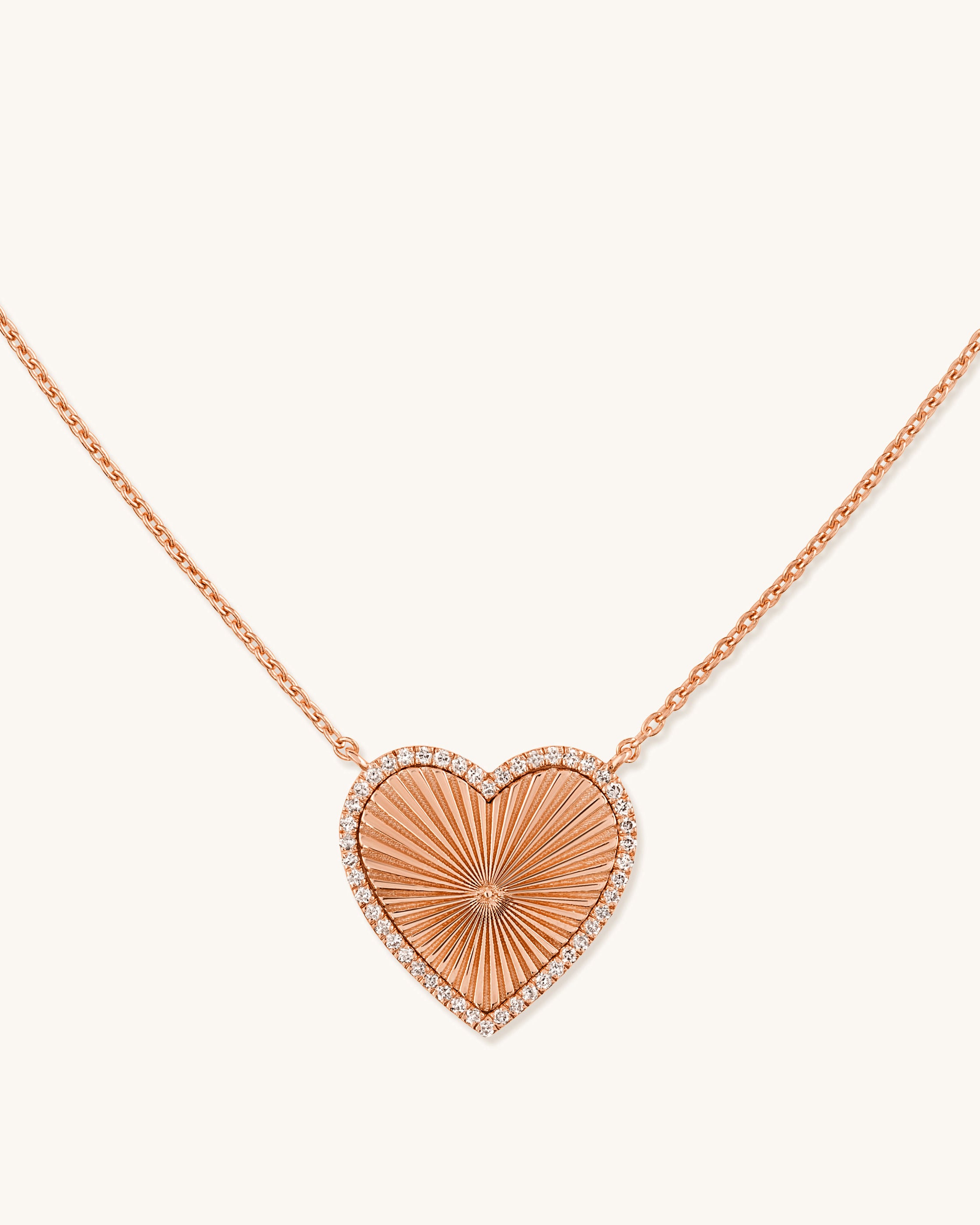 Medium Pave Outline Radiant Gold Heart Necklace - Sparkle Society