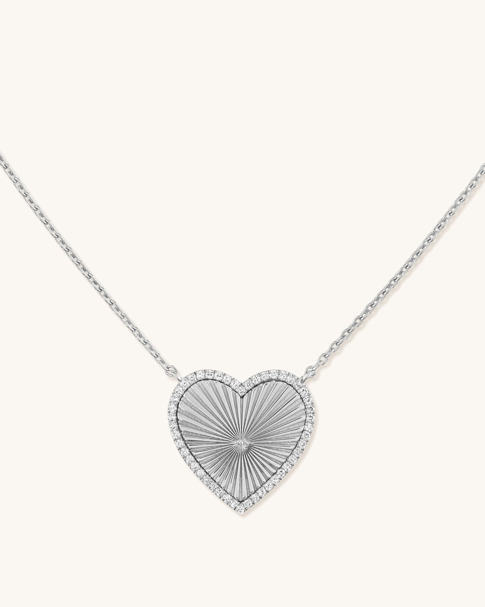 Medium Pave Outline Radiant Gold Heart Necklace - Sparkle Society