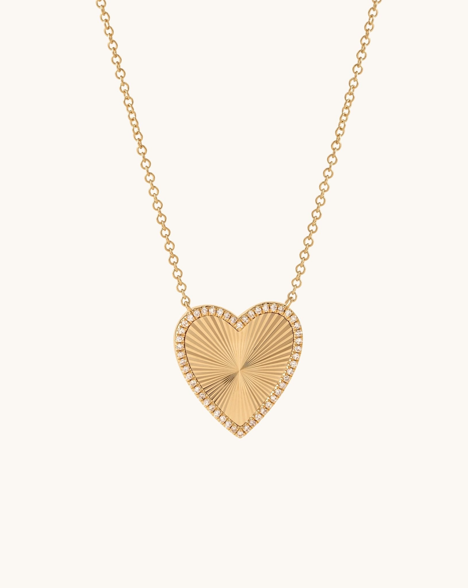 Medium Pave Outline Radiant Gold Heart Necklace - Sparkle Society