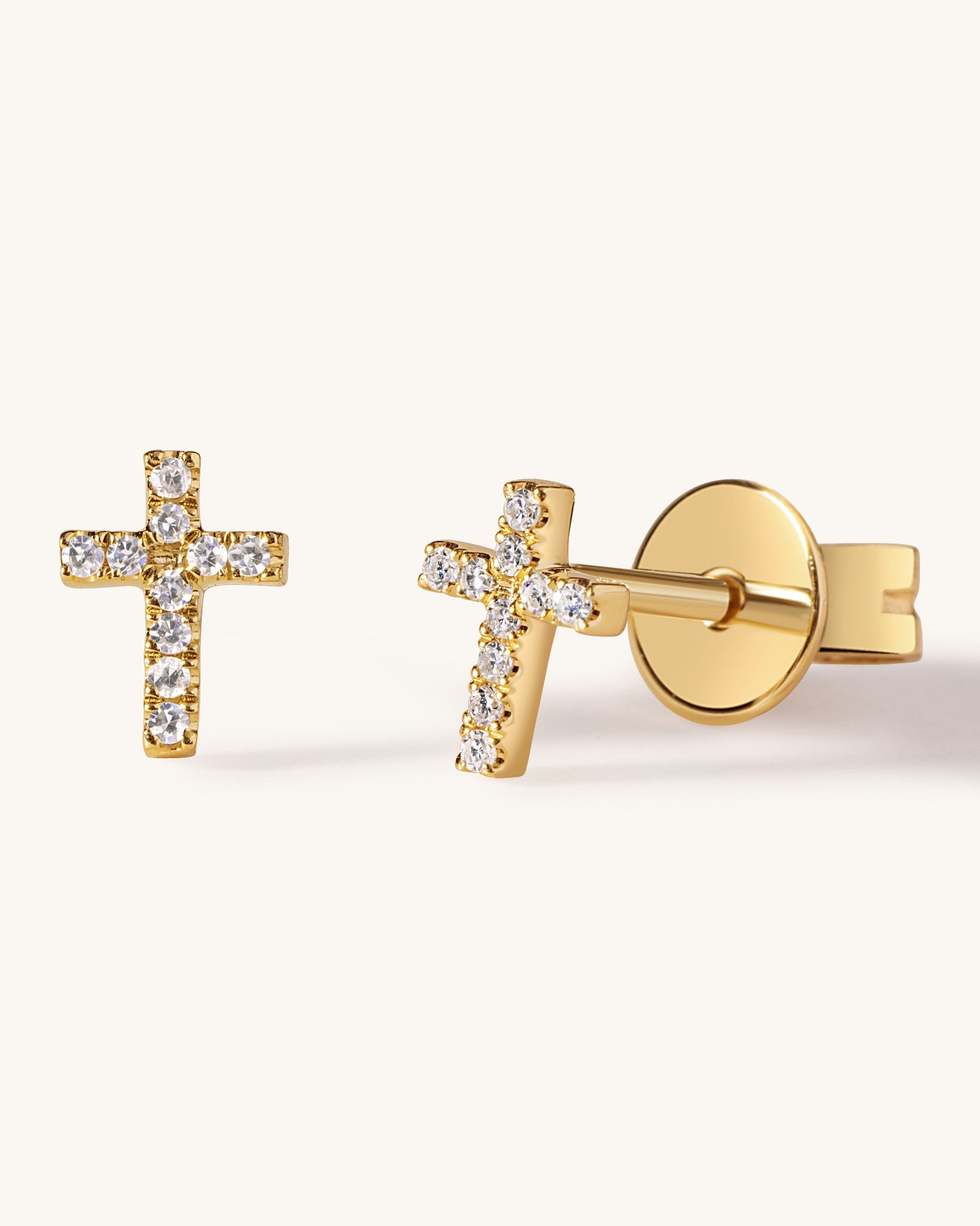 Mini Cross Studs - Sparkle Society