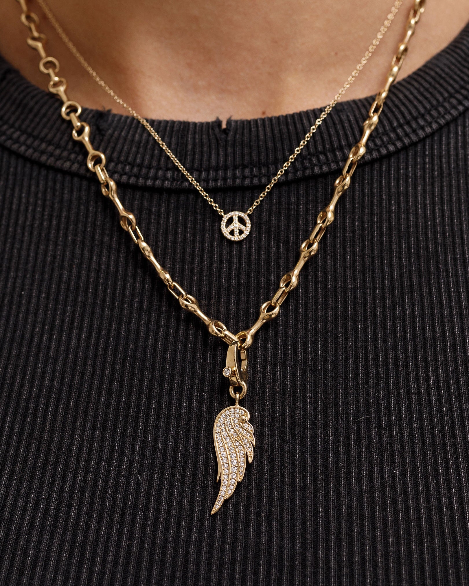 Mini Diamond Peace Necklace - Sparkle Society