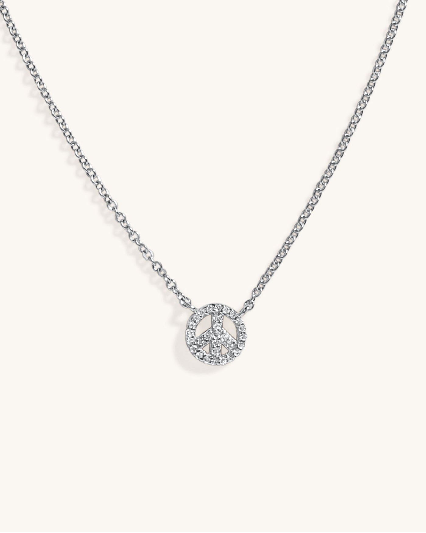 Mini Diamond Peace Necklace - Sparkle Society