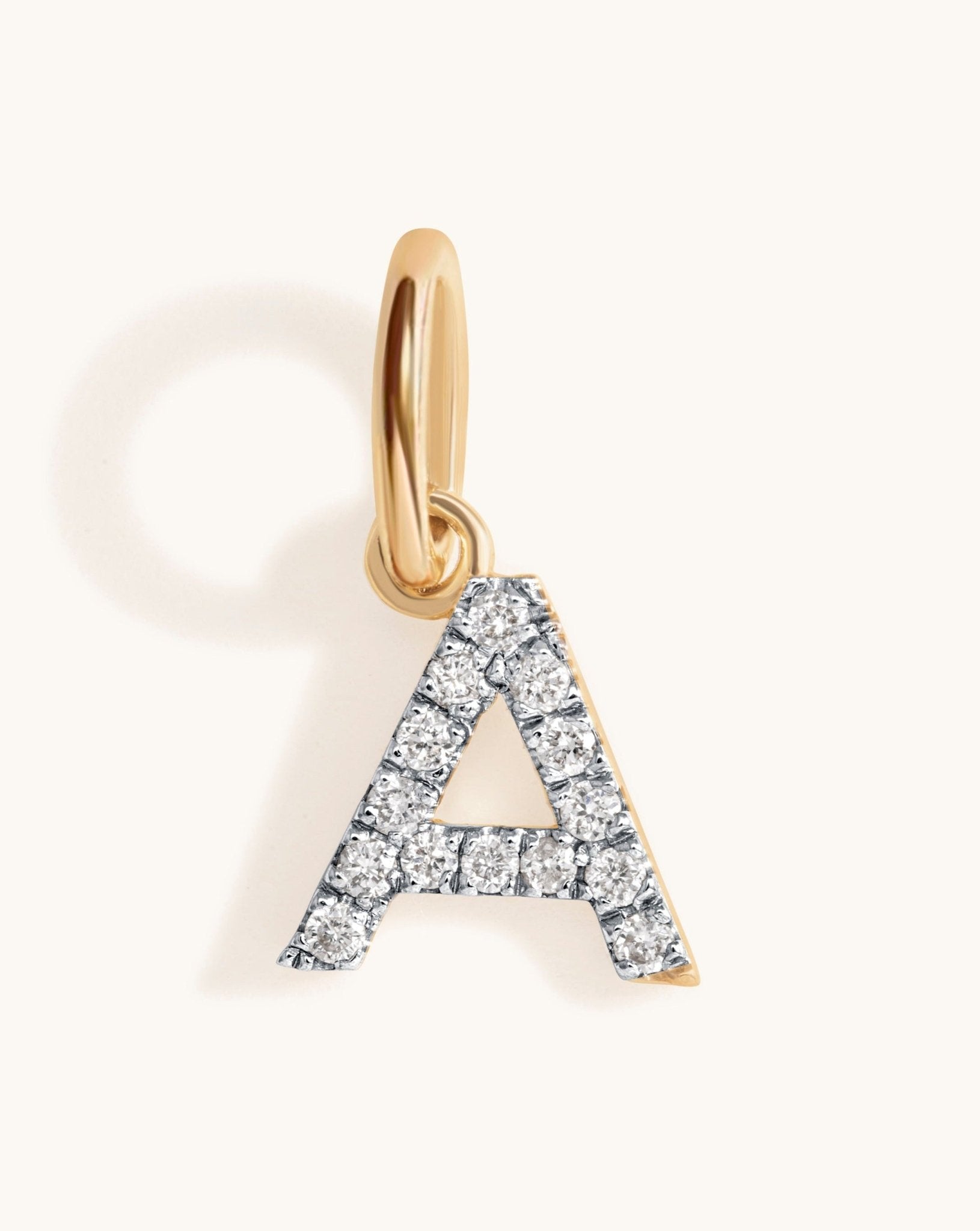 Mini Floating Diamond Initial Charm - Sparkle Society