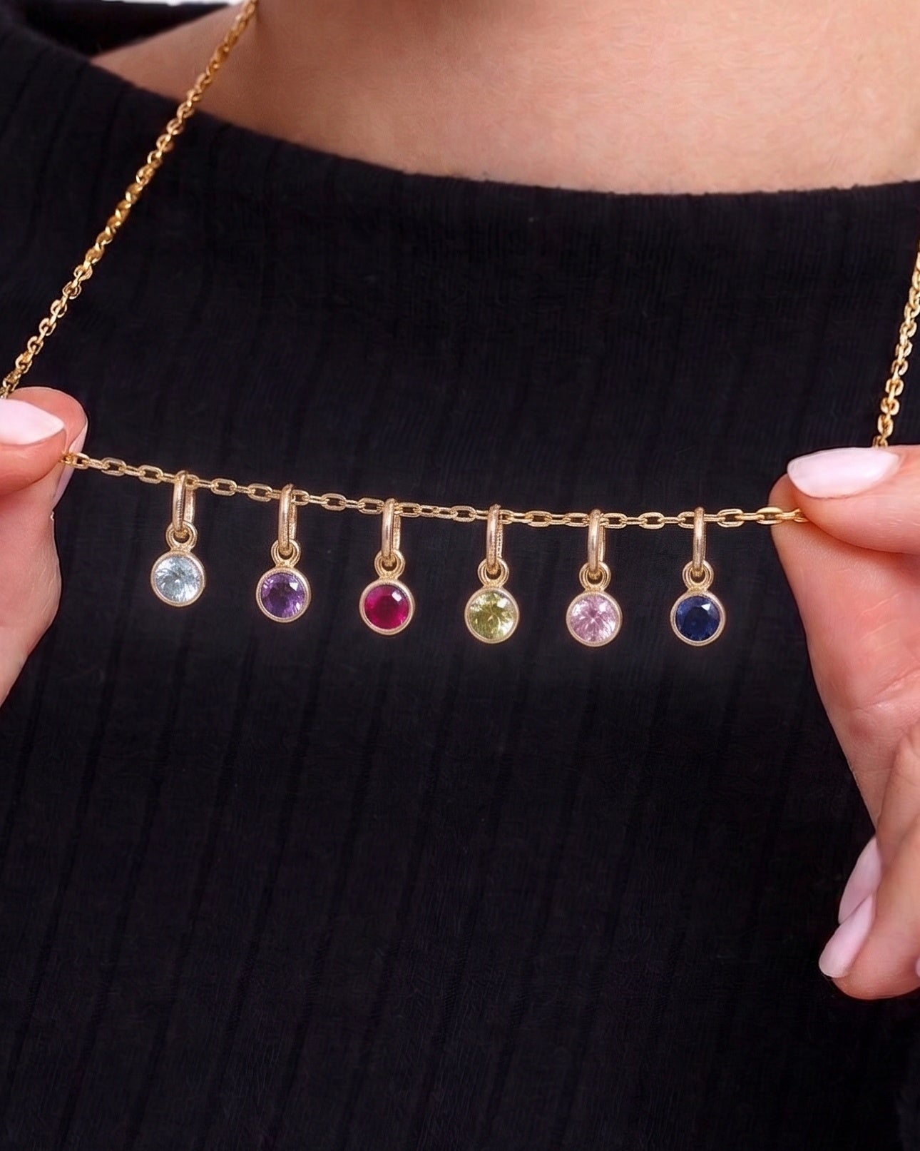 Mini Gemstone Bezel Charm - Sparkle Society