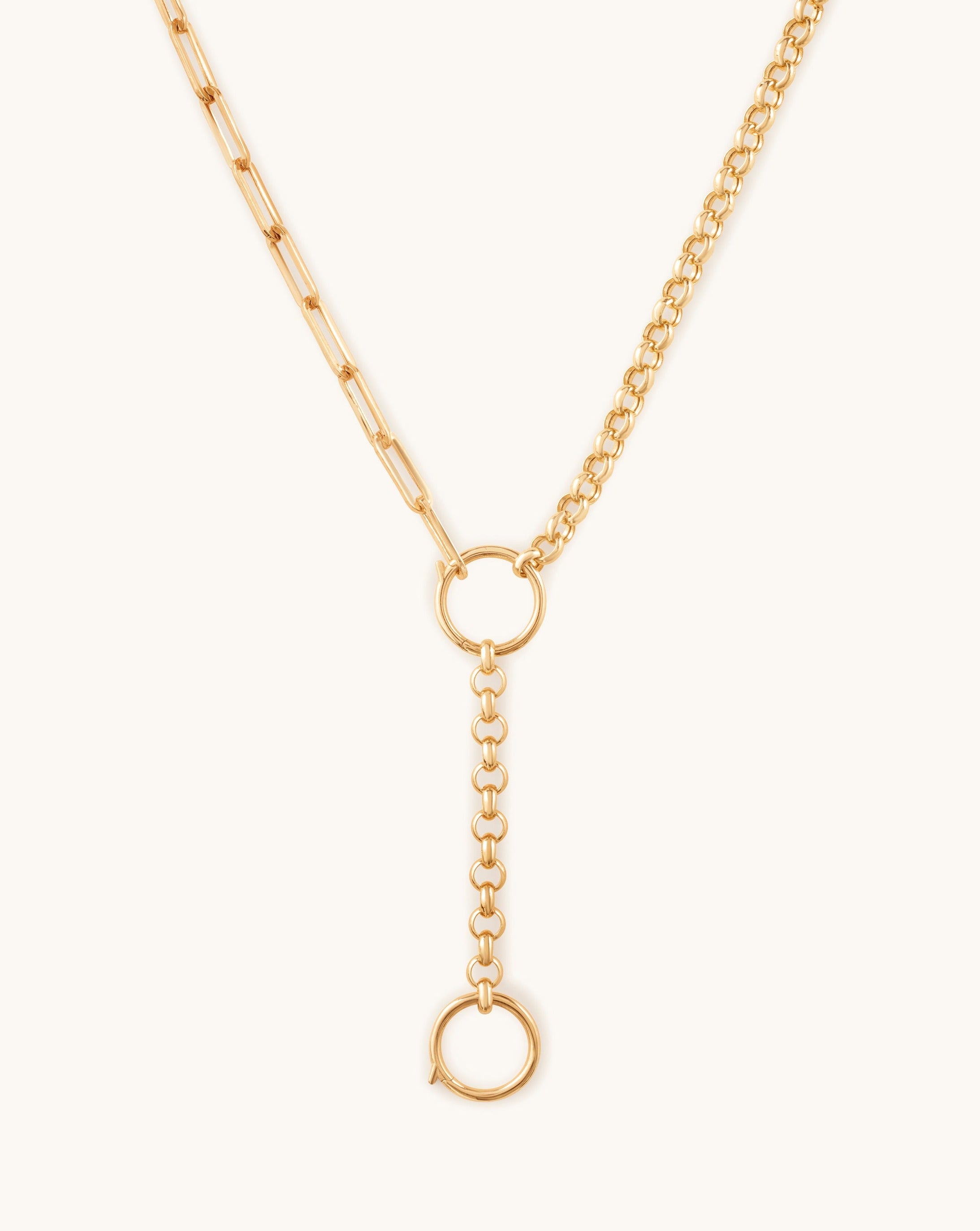 Mixed Chain Lariat Necklace - Sparkle Society