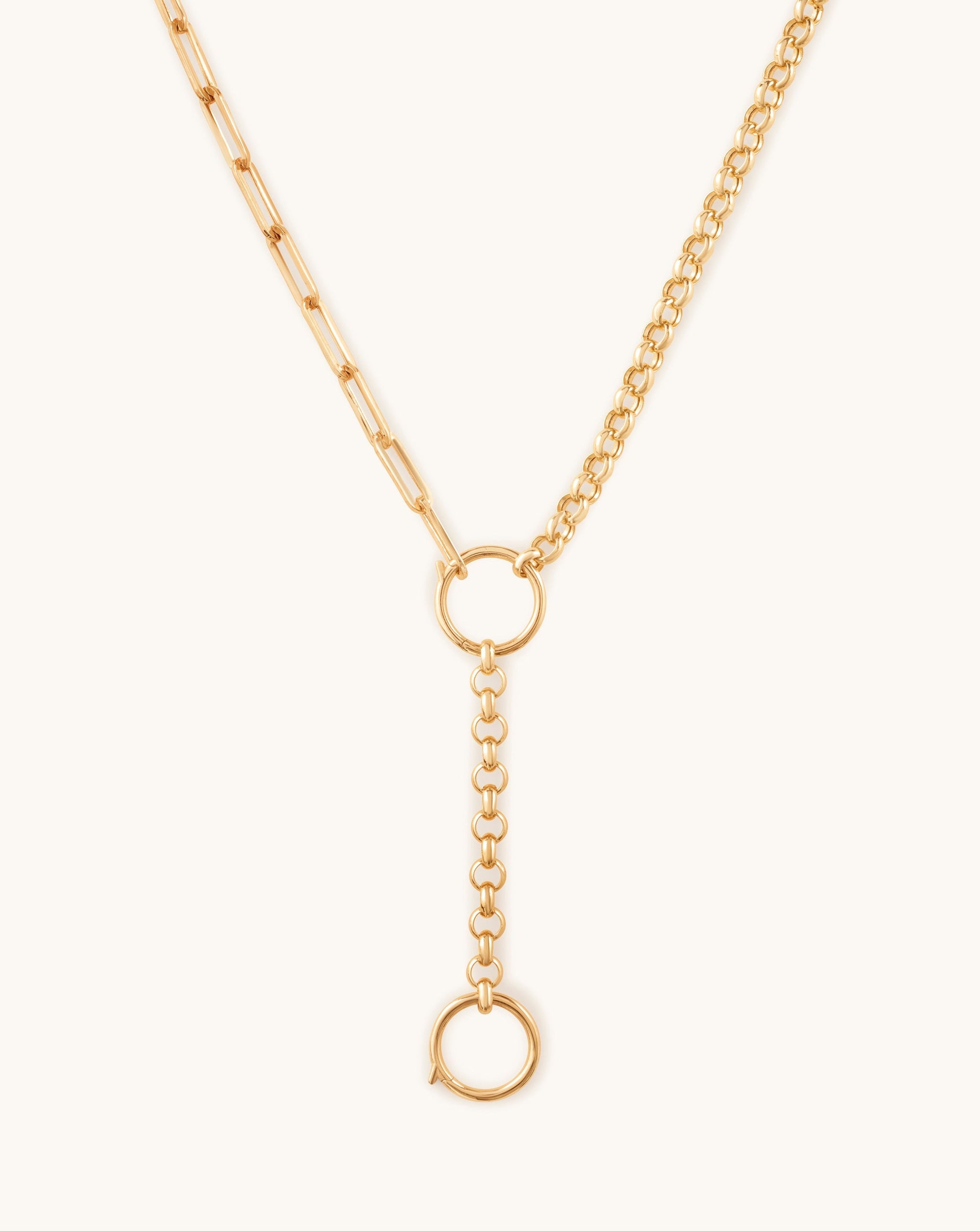Mixed Chain Lariat Necklace - Sparkle Society