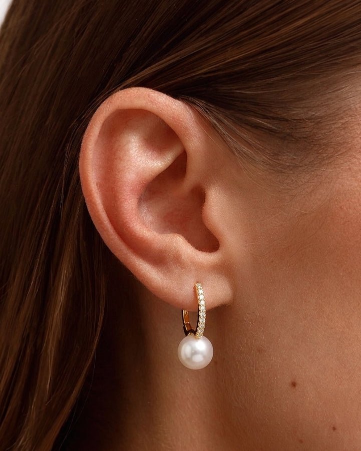 Mother Of Pearl Diamond Hugggies - Sparkle Society
