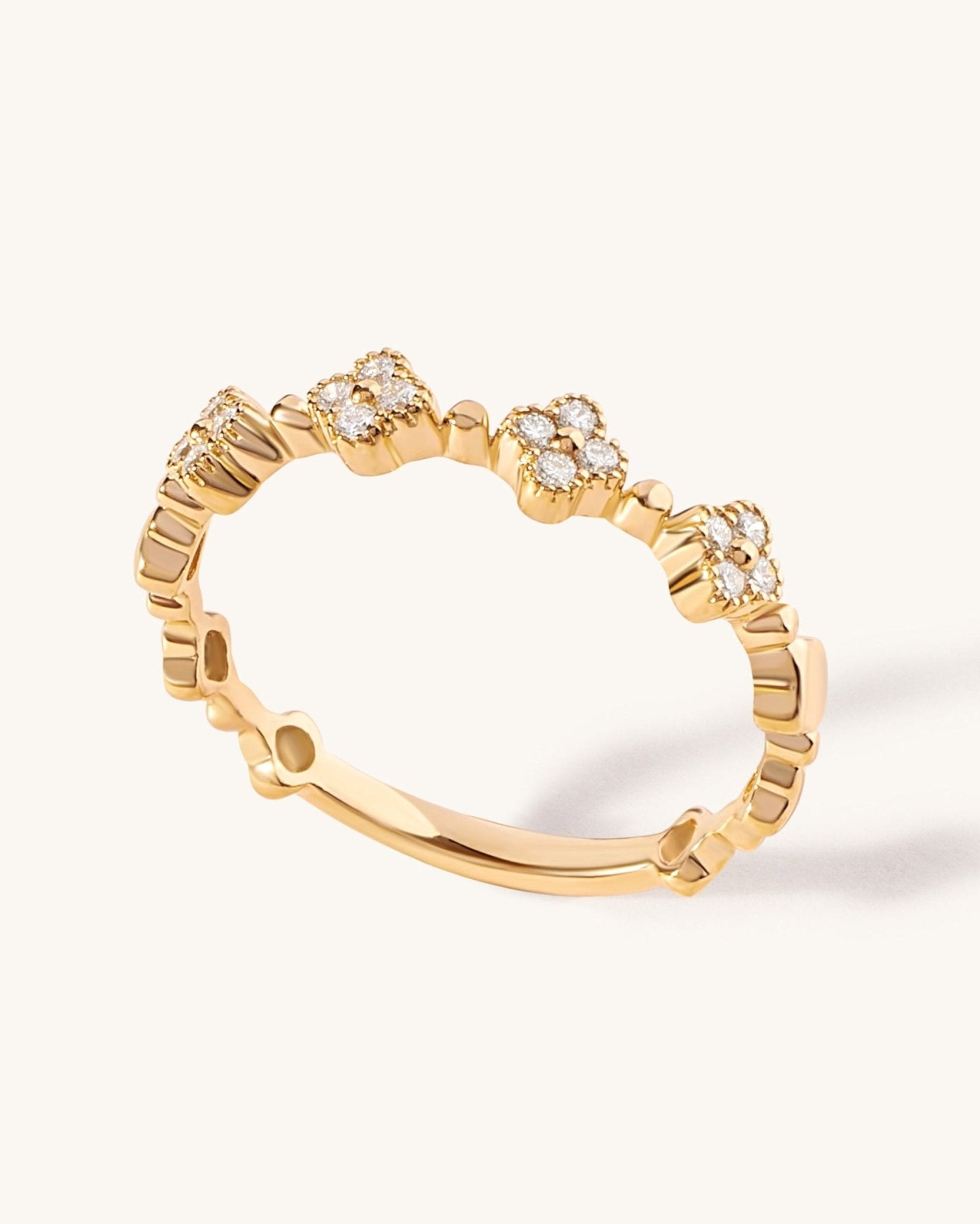 Multi Diamond Flower Ring - Sparkle Society