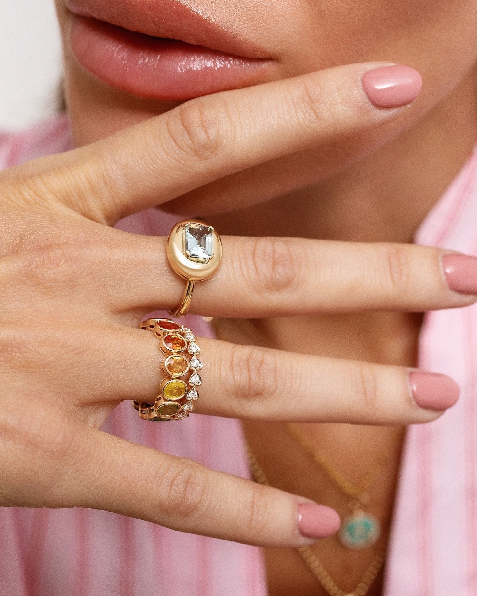 Multi Diamond Heart Shape Band Ring - Sparkle Society