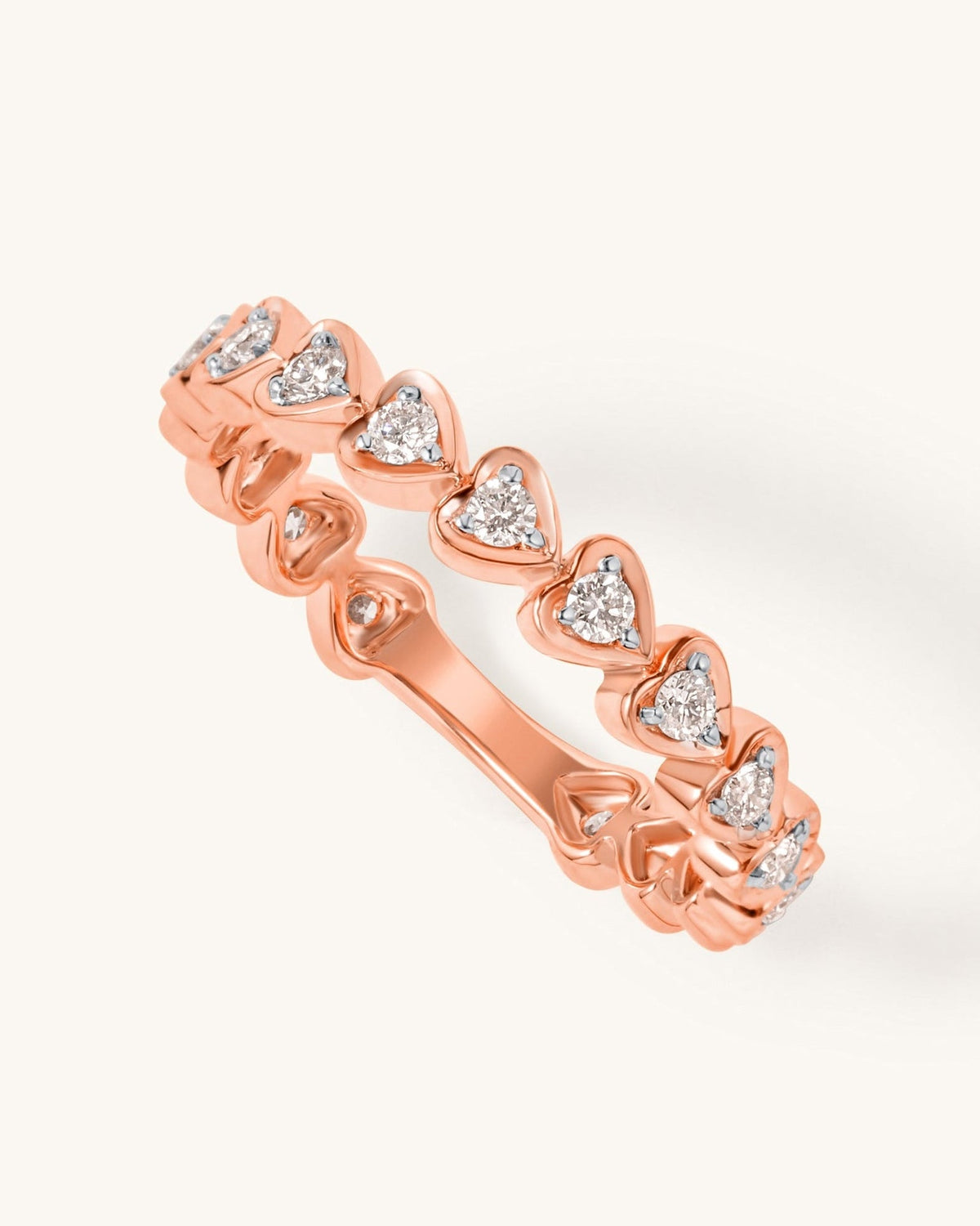 Multi Diamond Heart Shape Band Ring - Sparkle Society