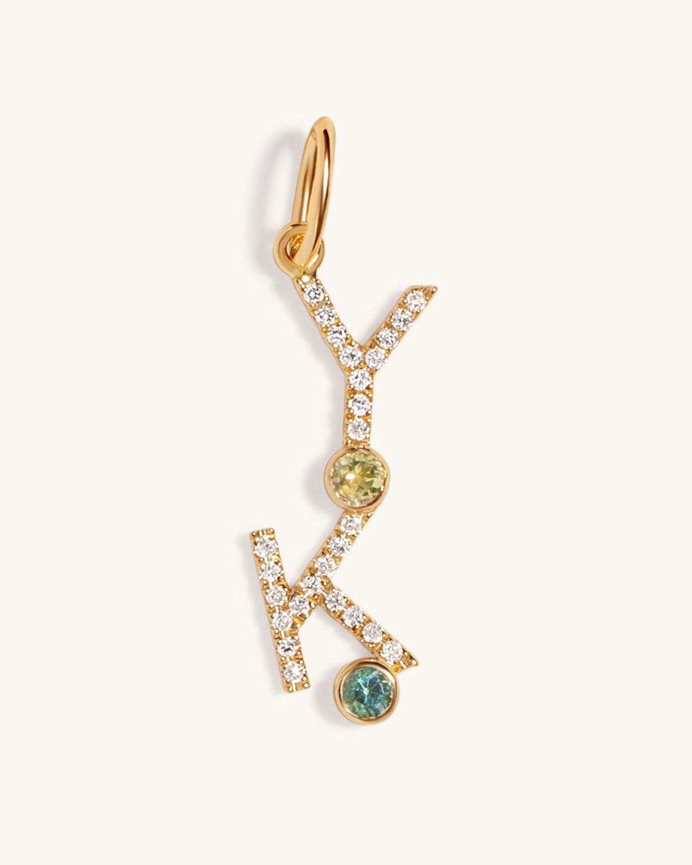 Multi Diamond Initial and Bezel Necklace Charm - Sparkle Society