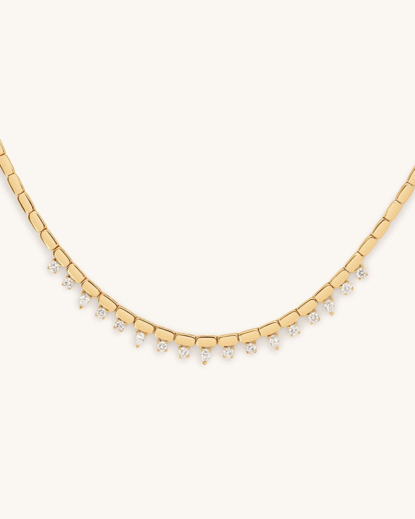 Multi Diamond Shape Omega Necklace - Sparkle Society