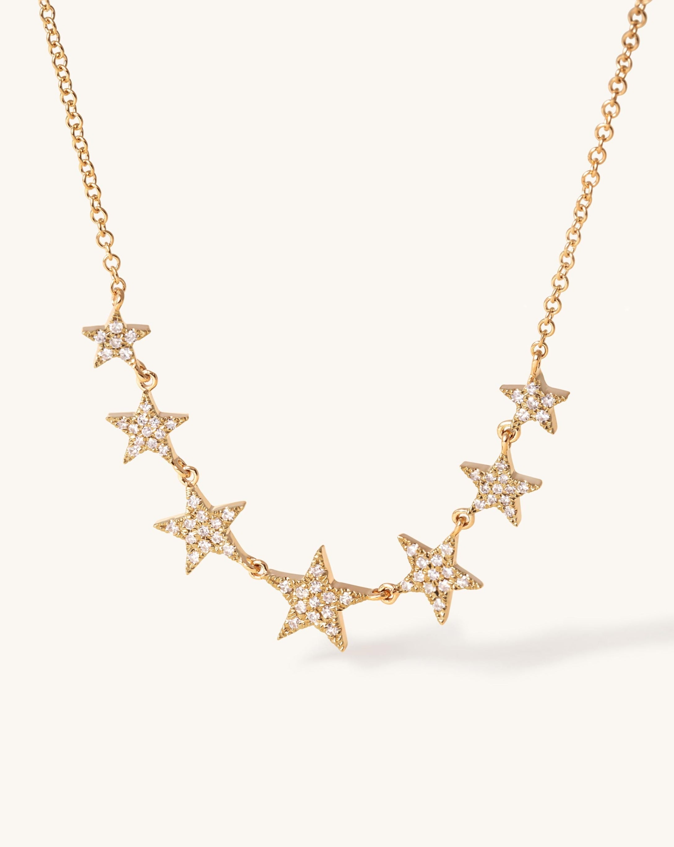Multi Diamond Star Necklace