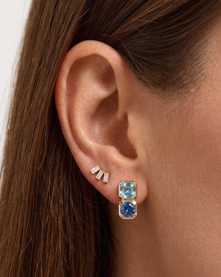 Multi Fancy Gemstone Studs - Sparkle Society